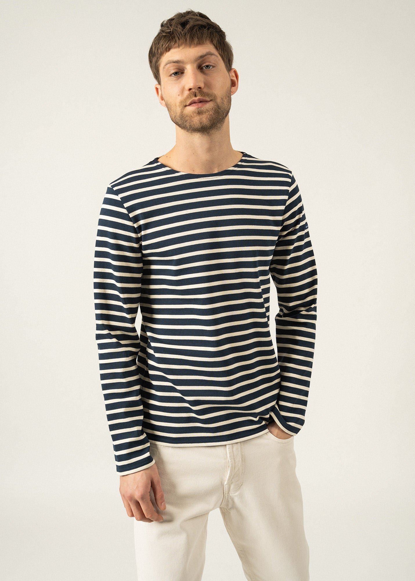 Saint James MERIDIEN MODERNE - Original Breton Shirt | Heavyweight Cotton | Men Fit (NAVY / ECRU)