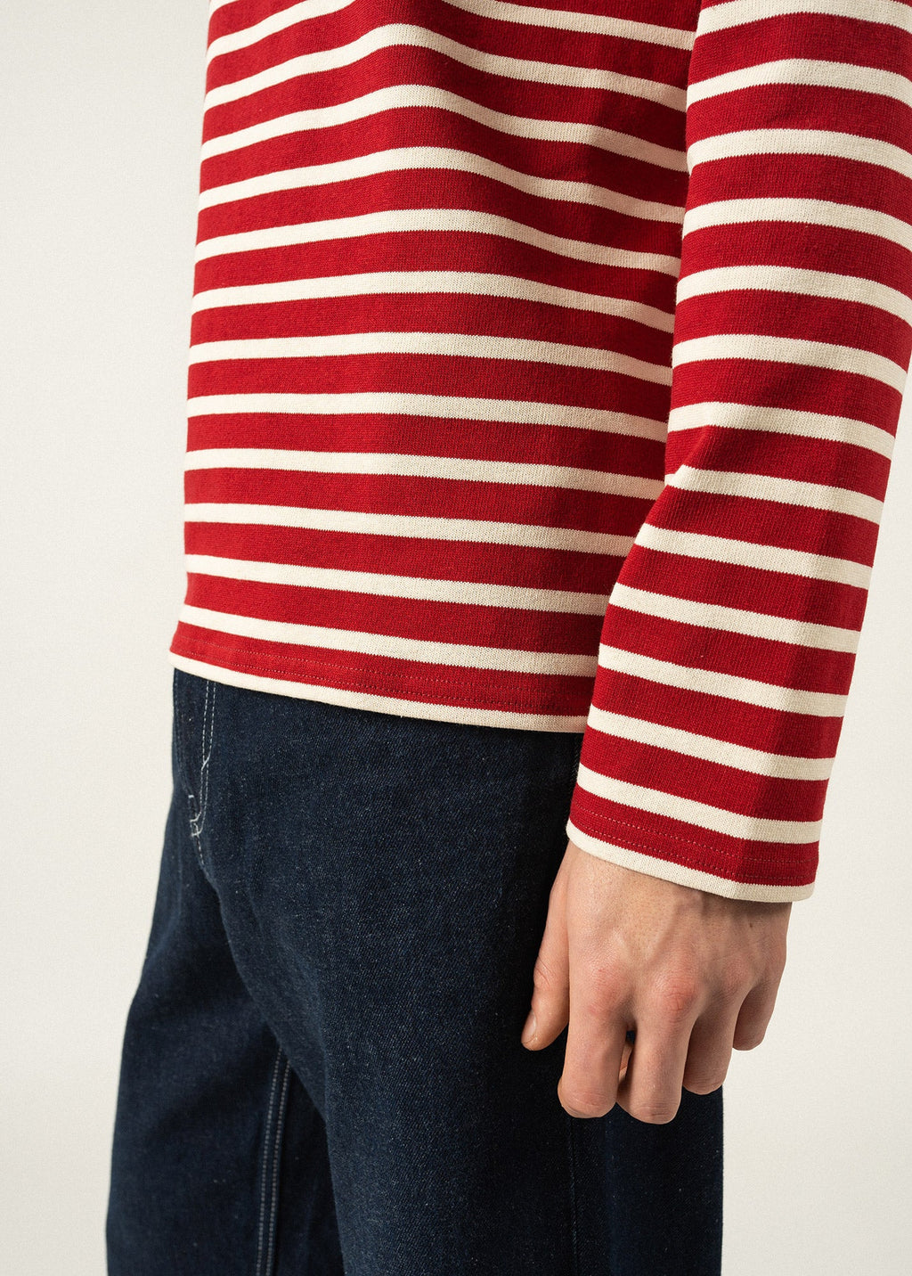 Saint James MERIDIEN MODERNE - Original Breton Shirt | Heavyweight Cotton | Men Fit (MAROON / ECRU)