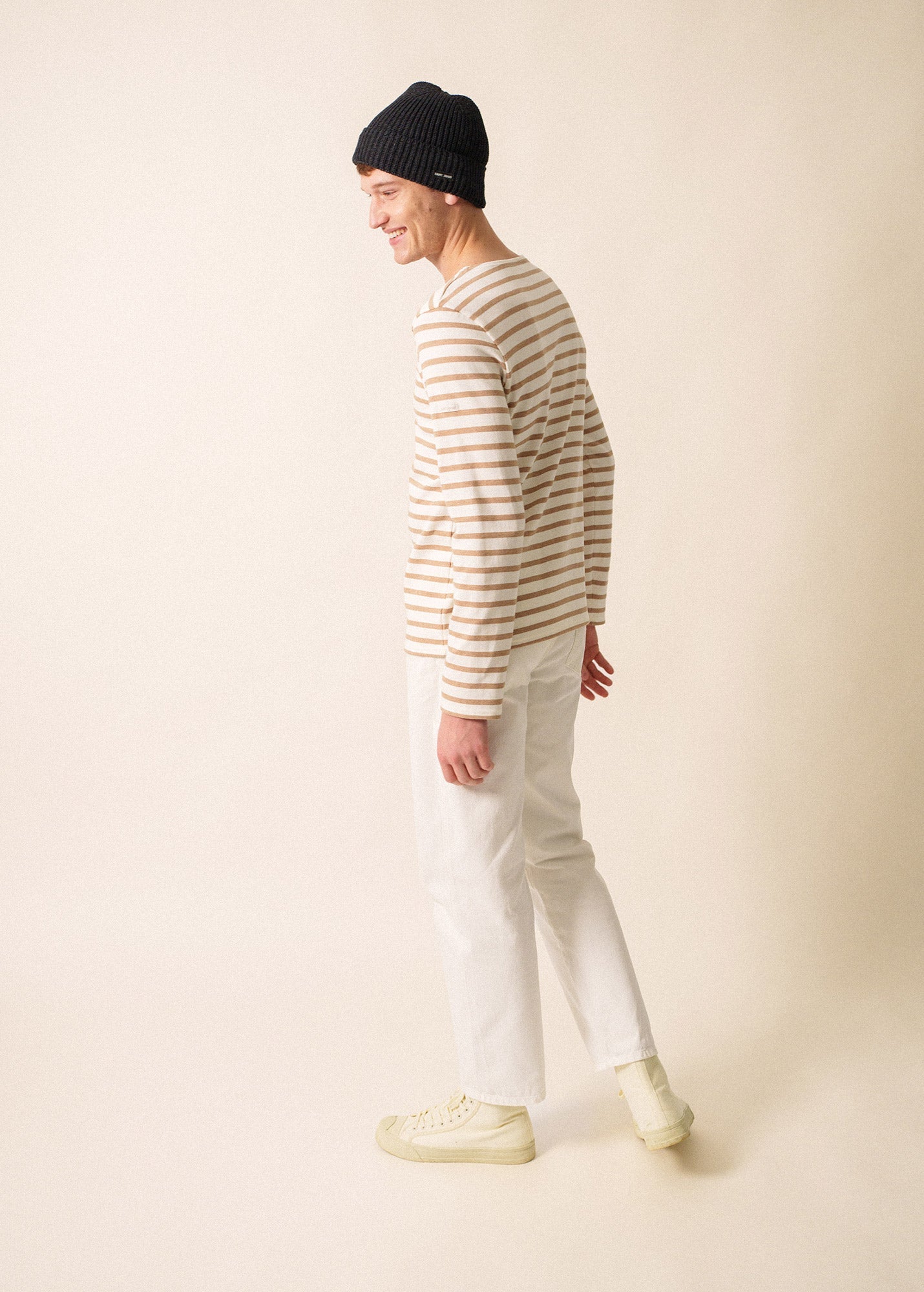 Saint James MERIDIEN MODERNE - Original Breton Shirt | Heavyweight Cotton | Men Fit (IVORY / BEIGE)