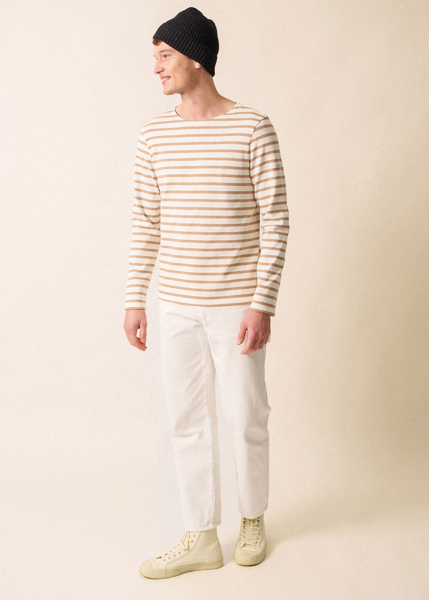 Saint James MERIDIEN MODERNE - Original Breton Shirt | Heavyweight Cotton | Men Fit (IVORY / BEIGE)