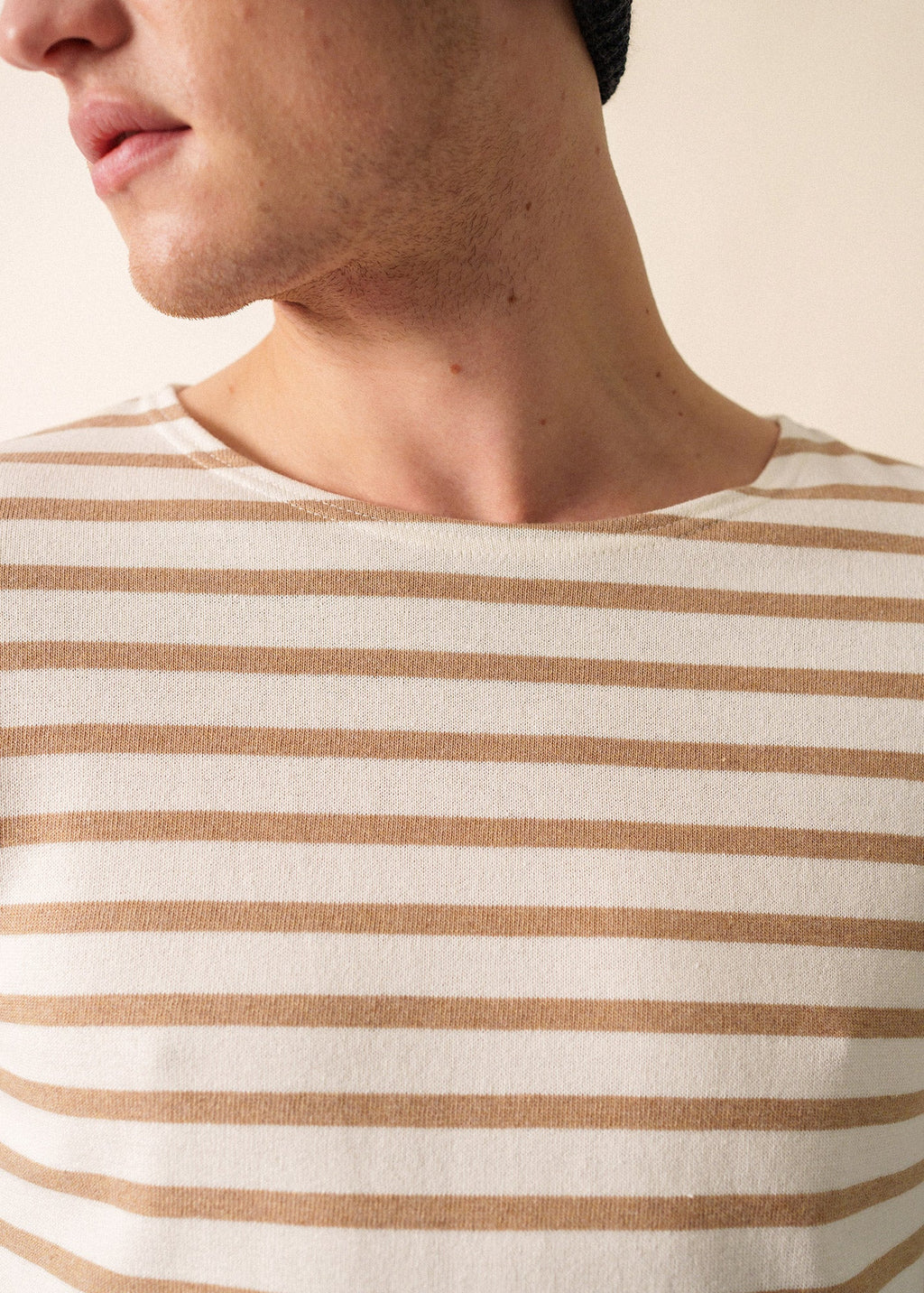 Saint James MERIDIEN MODERNE - Original Breton Shirt | Heavyweight Cotton | Men Fit (IVORY / BEIGE)