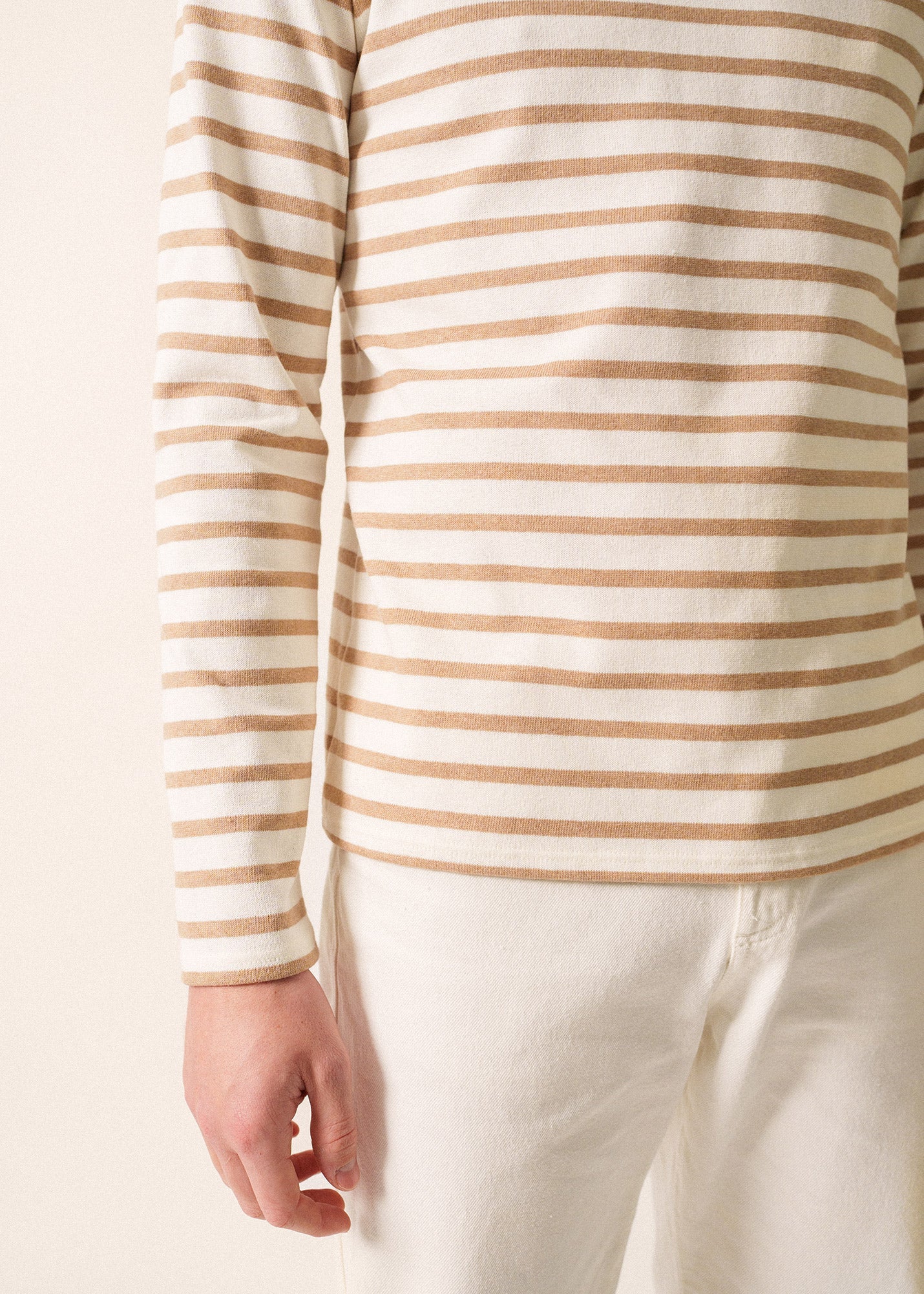 Saint James MERIDIEN MODERNE - Original Breton Shirt | Heavyweight Cotton | Men Fit (IVORY / BEIGE)