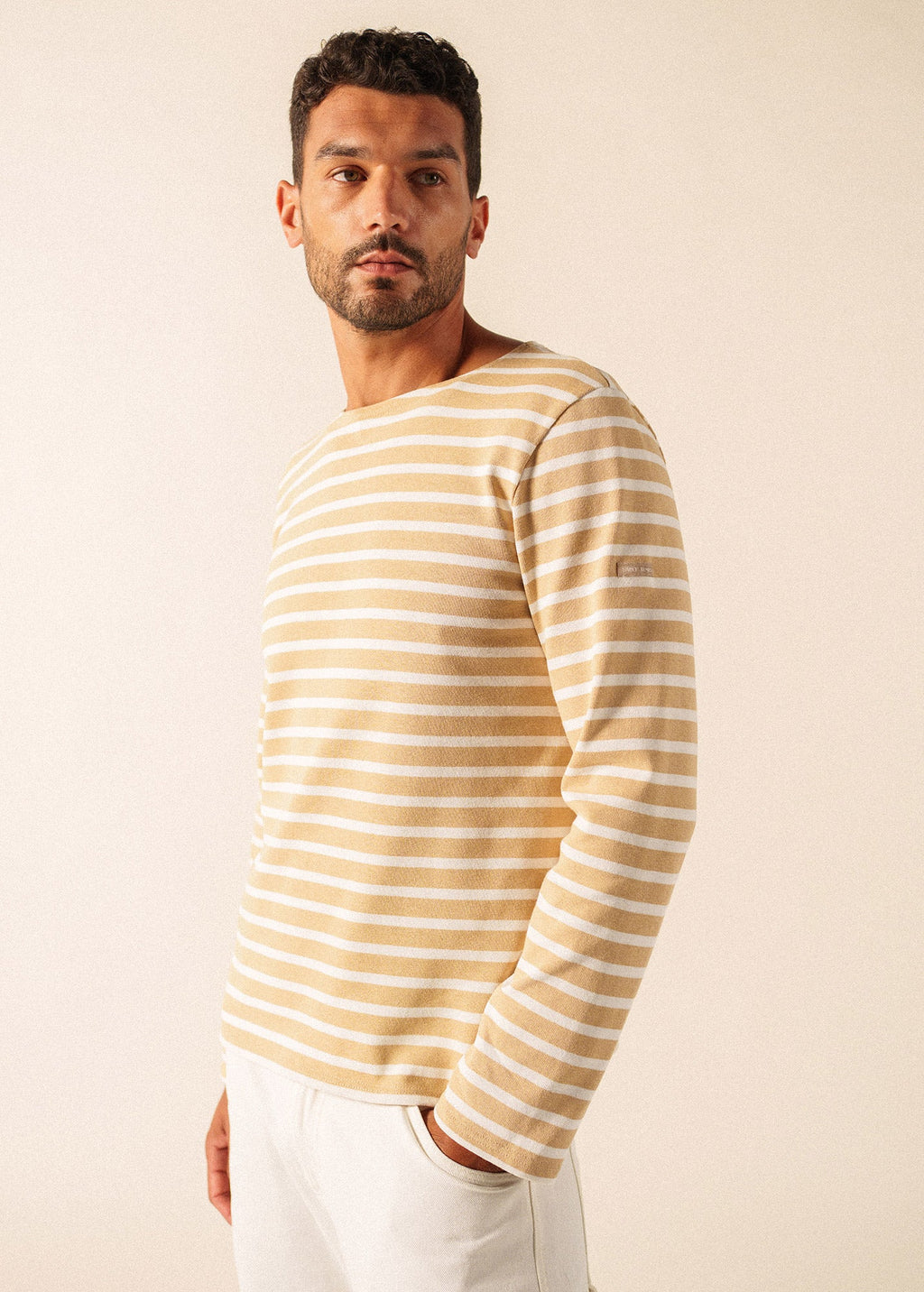 Saint James MERIDIEN MODERNE Breton Shirt (SAIL CANVAS / WHITE)