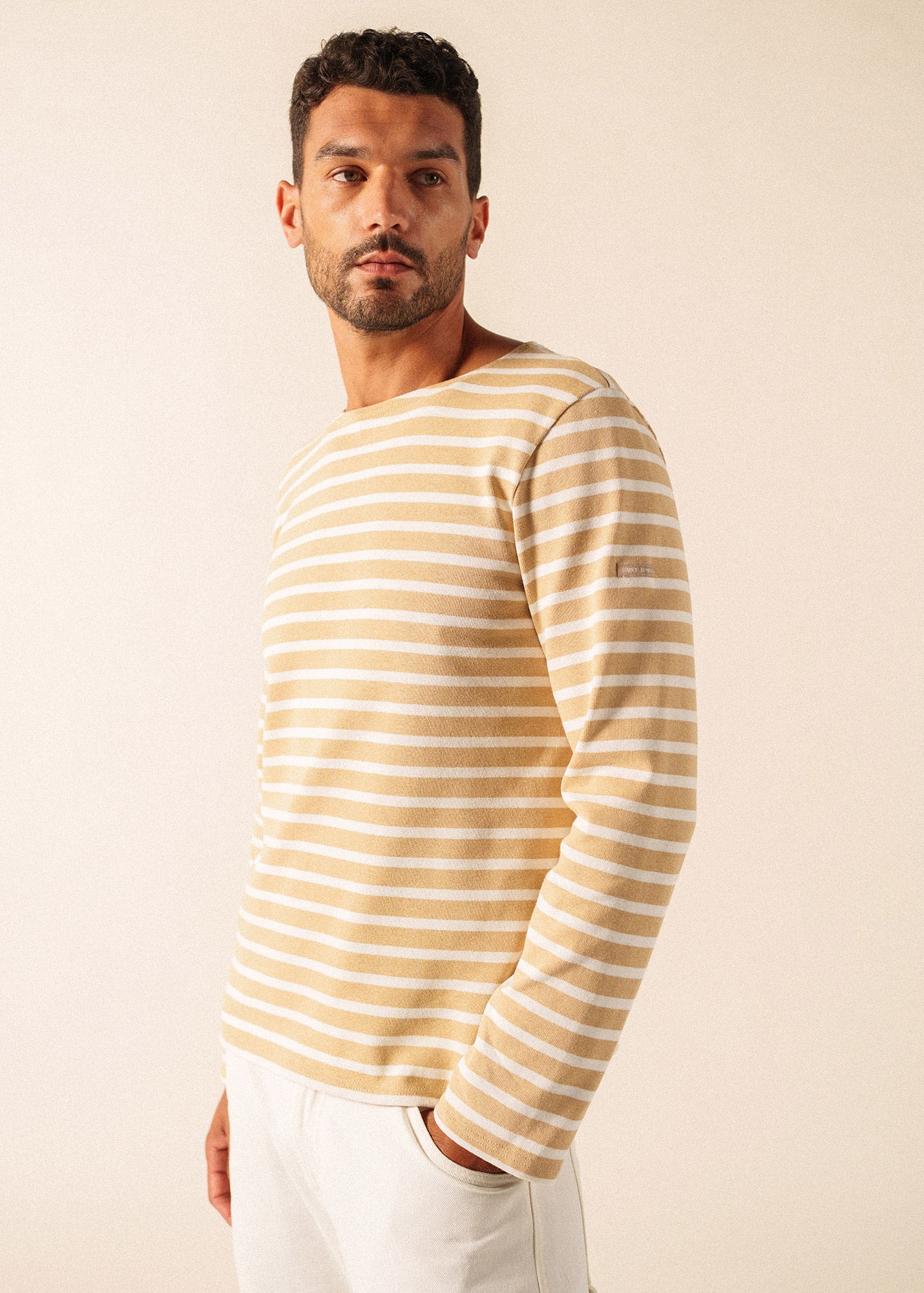 Saint James MERIDIEN MODERNE Breton Shirt (SAIL CANVAS / WHITE)