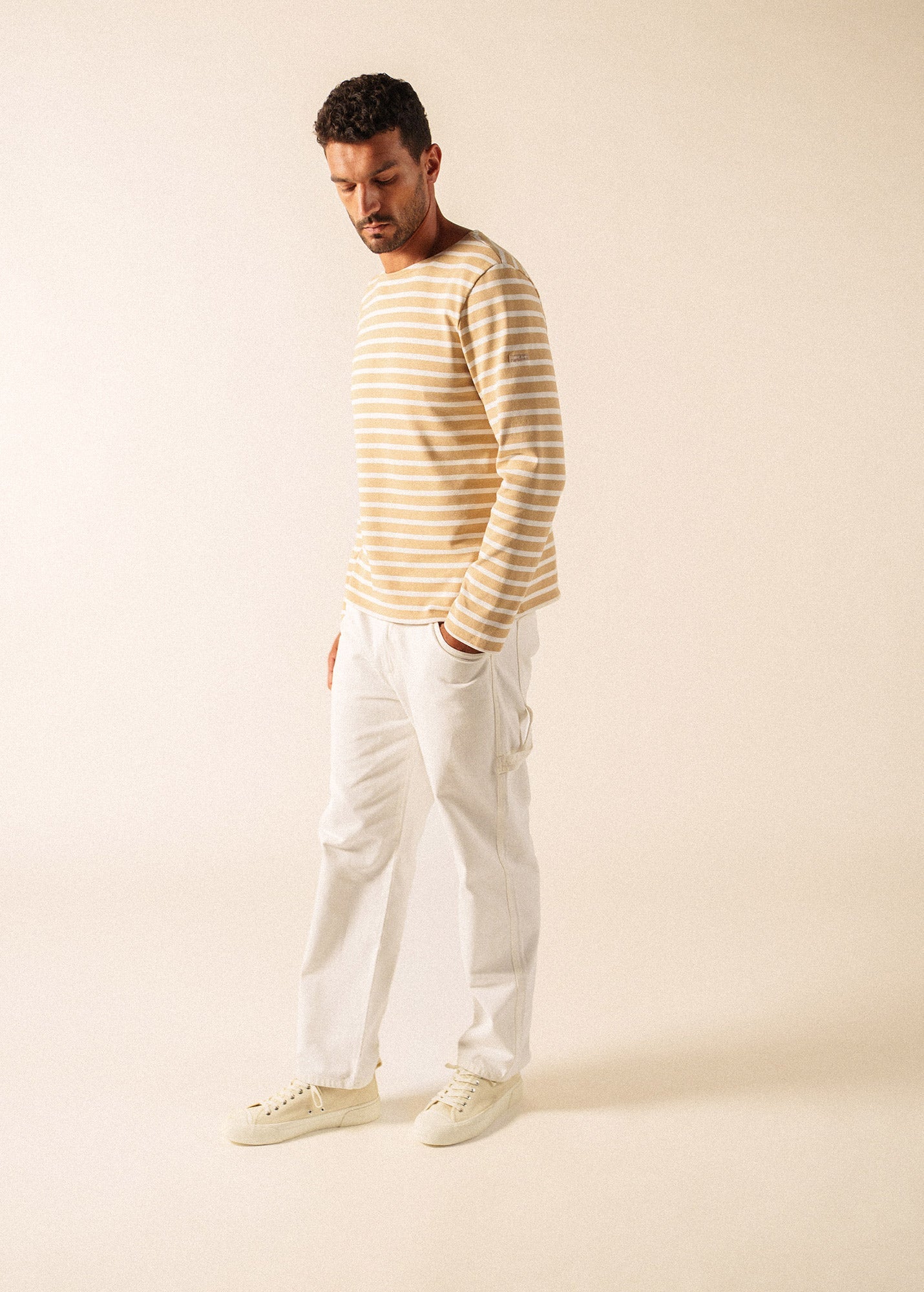 Saint James MERIDIEN MODERNE Breton Shirt (SAIL CANVAS / WHITE)