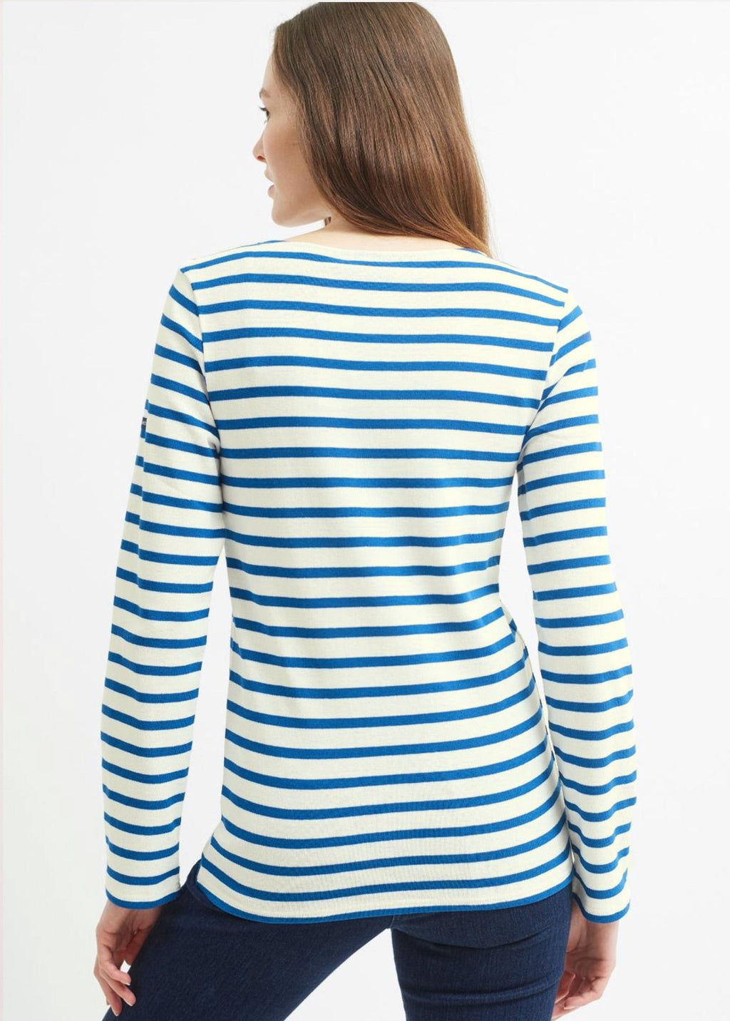 Saint James MERIDIEN MODERNE - Original Breton Shirt | Heavyweight Cotton | Men Fit (IVORY / DEEP TEAL)