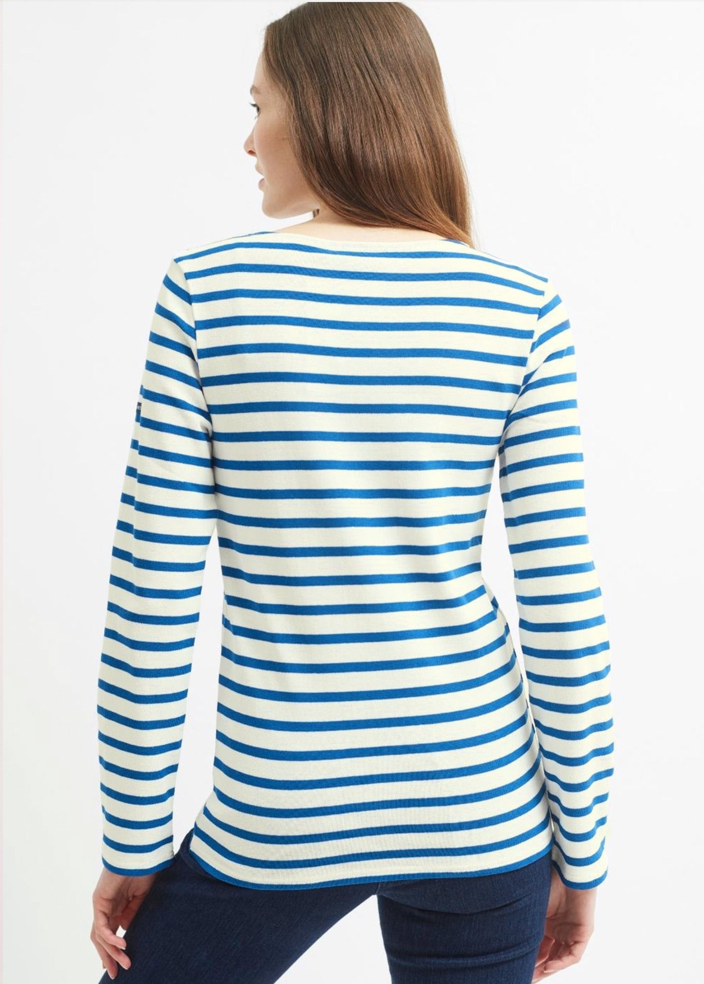 Saint James MERIDIEN MODERNE - Original Breton Shirt | Heavyweight Cotton | Men Fit (IVORY / DEEP TEAL)