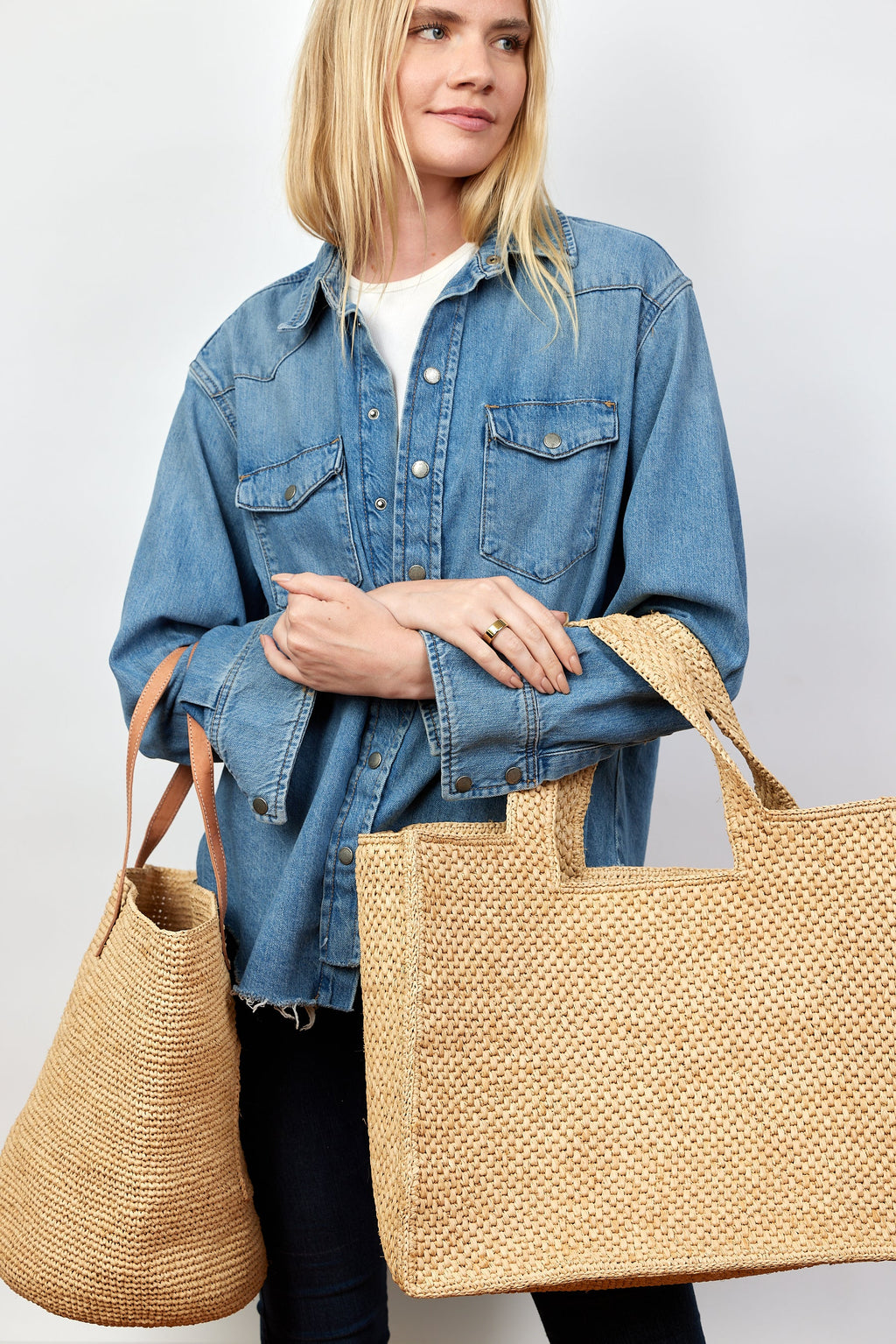 Hat Attack New York Lulu Tote, Natural