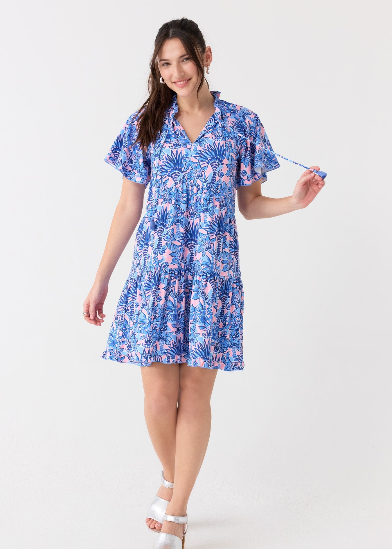 Cabana Life Palm Beach Short Sleeve Tiered Dress