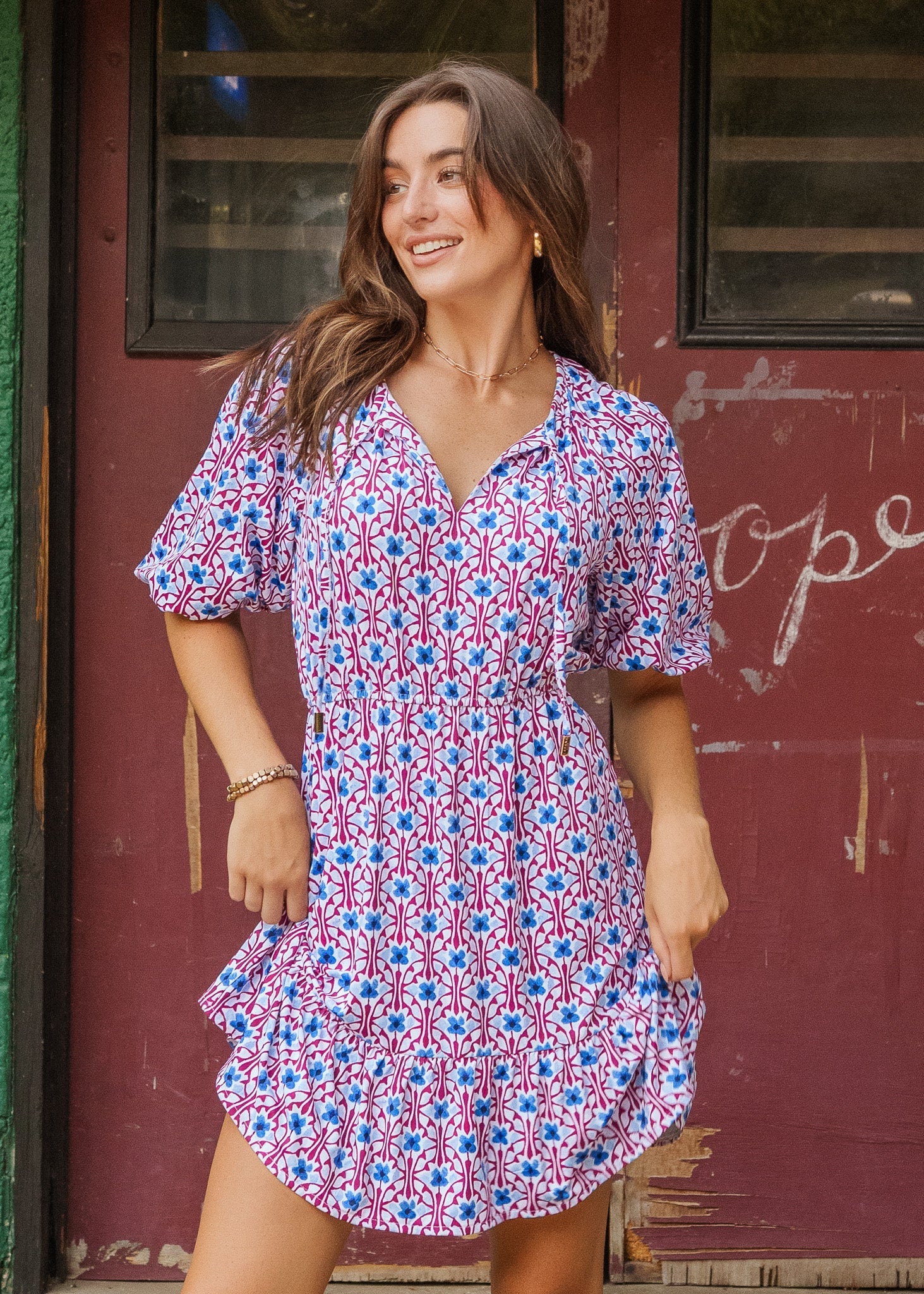 Cabana Life Concord Flowy Cinch Waist Dress
