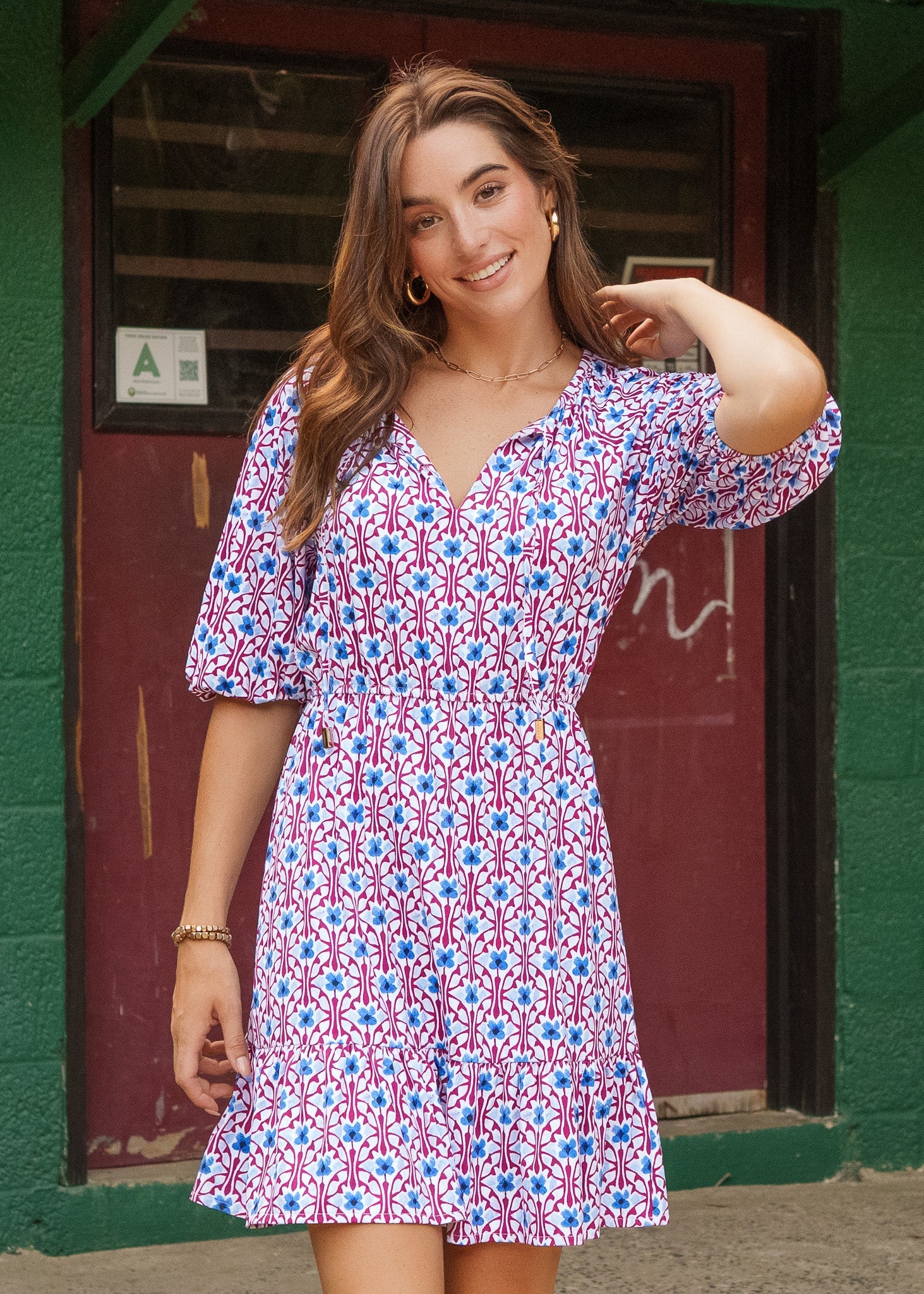 Cabana Life Concord Flowy Cinch Waist Dress