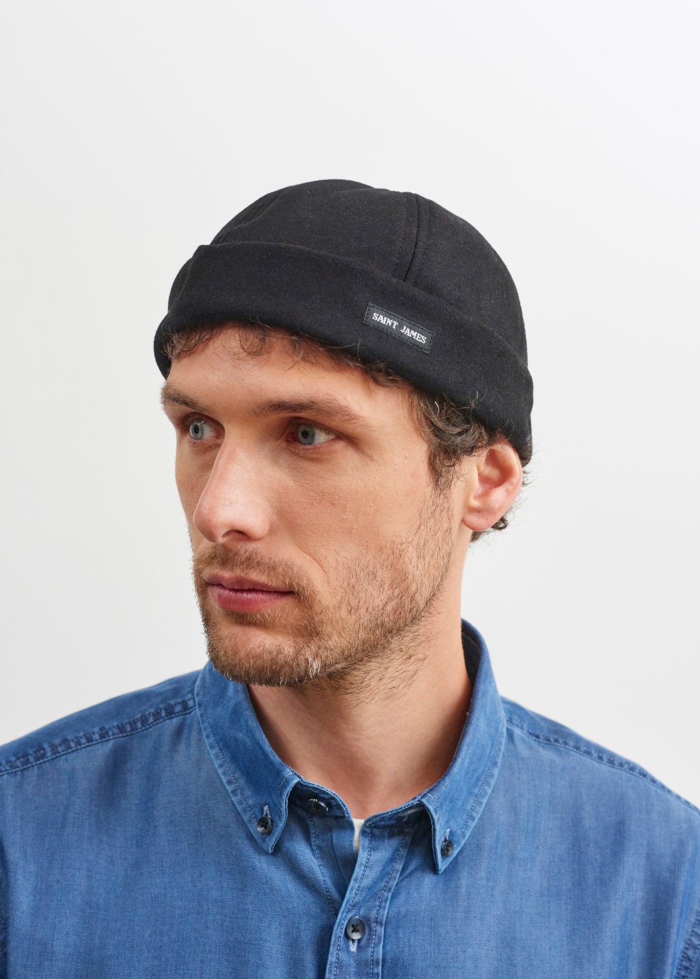 Saint James Marin Miki Watch Cap Black