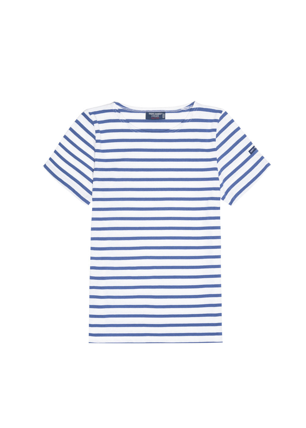 Saint James ETRILLE - Nautical Stripe Tee with Short Sleeves | Soft Cotton | Women Fit (WHITE / ROYAL BLUE)