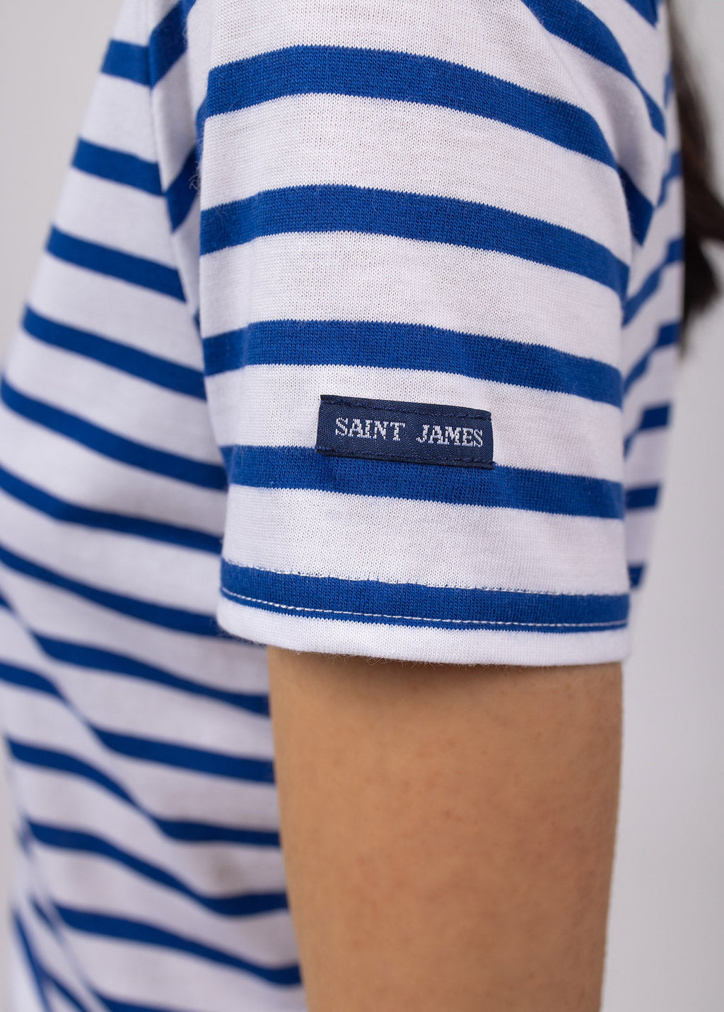 Saint James ETRILLE - Nautical Stripe Tee with Short Sleeves | Soft Cotton | Women Fit (WHITE / ROYAL BLUE)