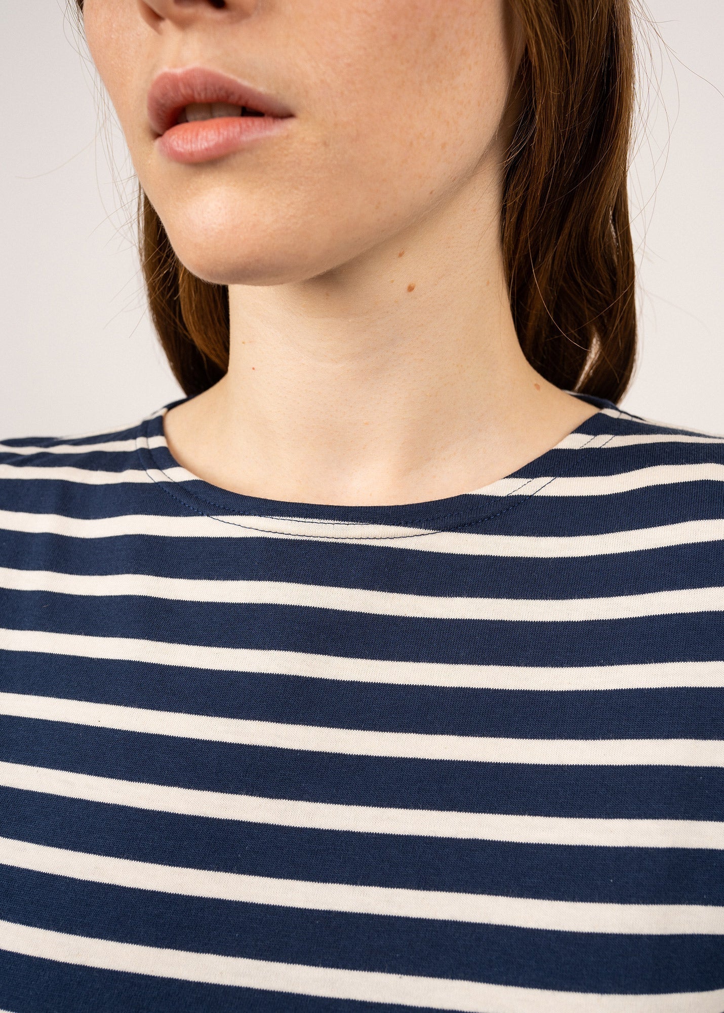 Saint James Etrille Nautical Stripe Tee With Short Sleeves Soft Cotton Women Fit Navy Ecru