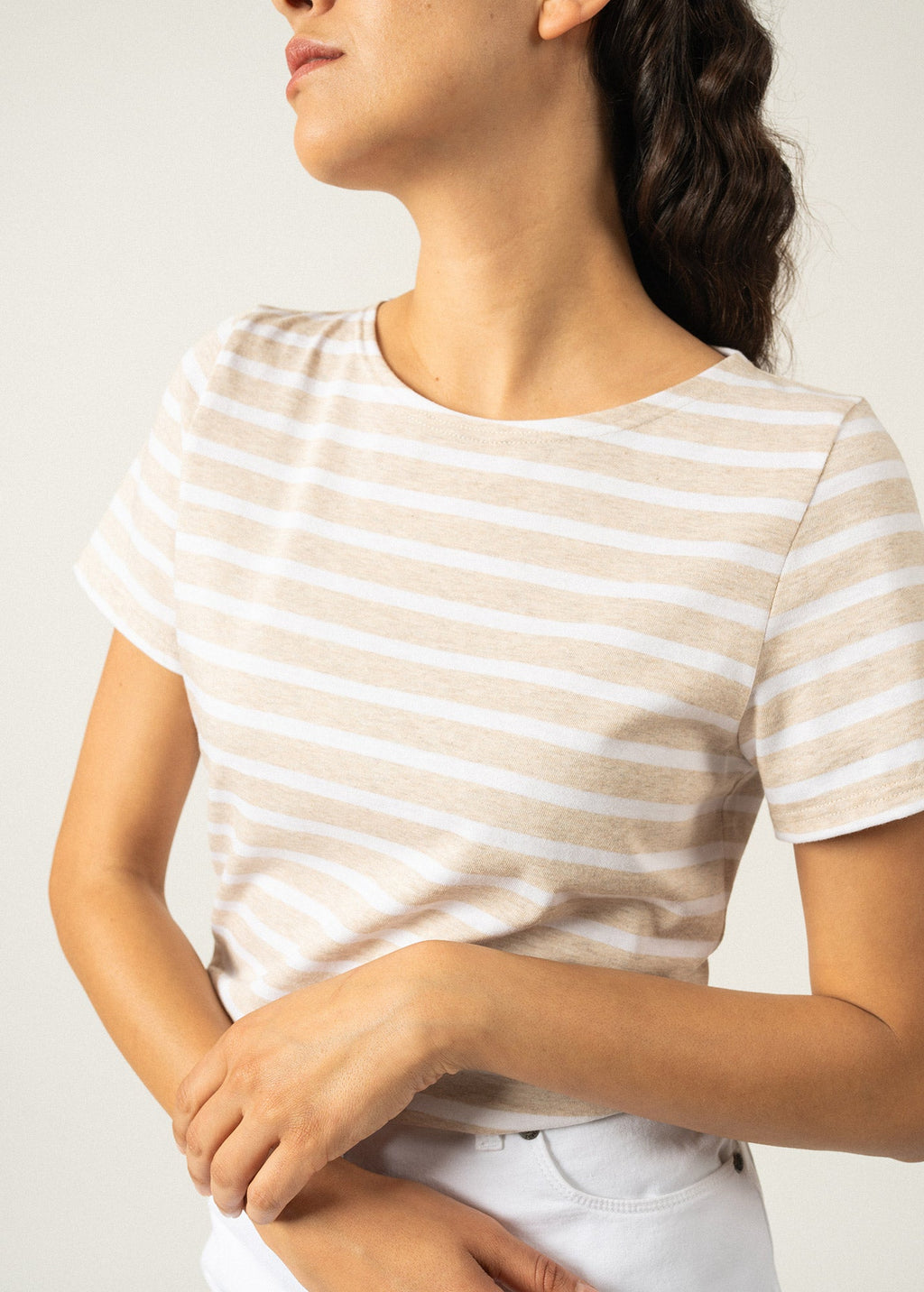 Saint James ETRILLE II Nautical Striped Tee (OATMEAL / WHITE)