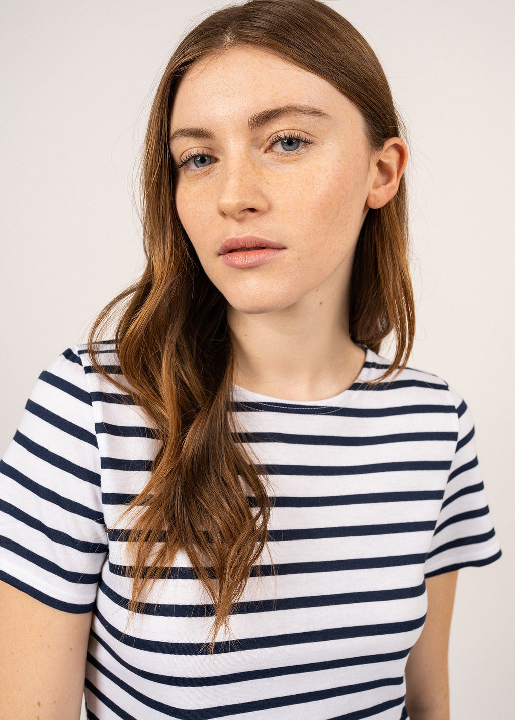 Saint James ETRILLE - Nautical Stripe Tee with Short Sleeves | Soft Cotton | Women Fit (WHITE / NAVY)