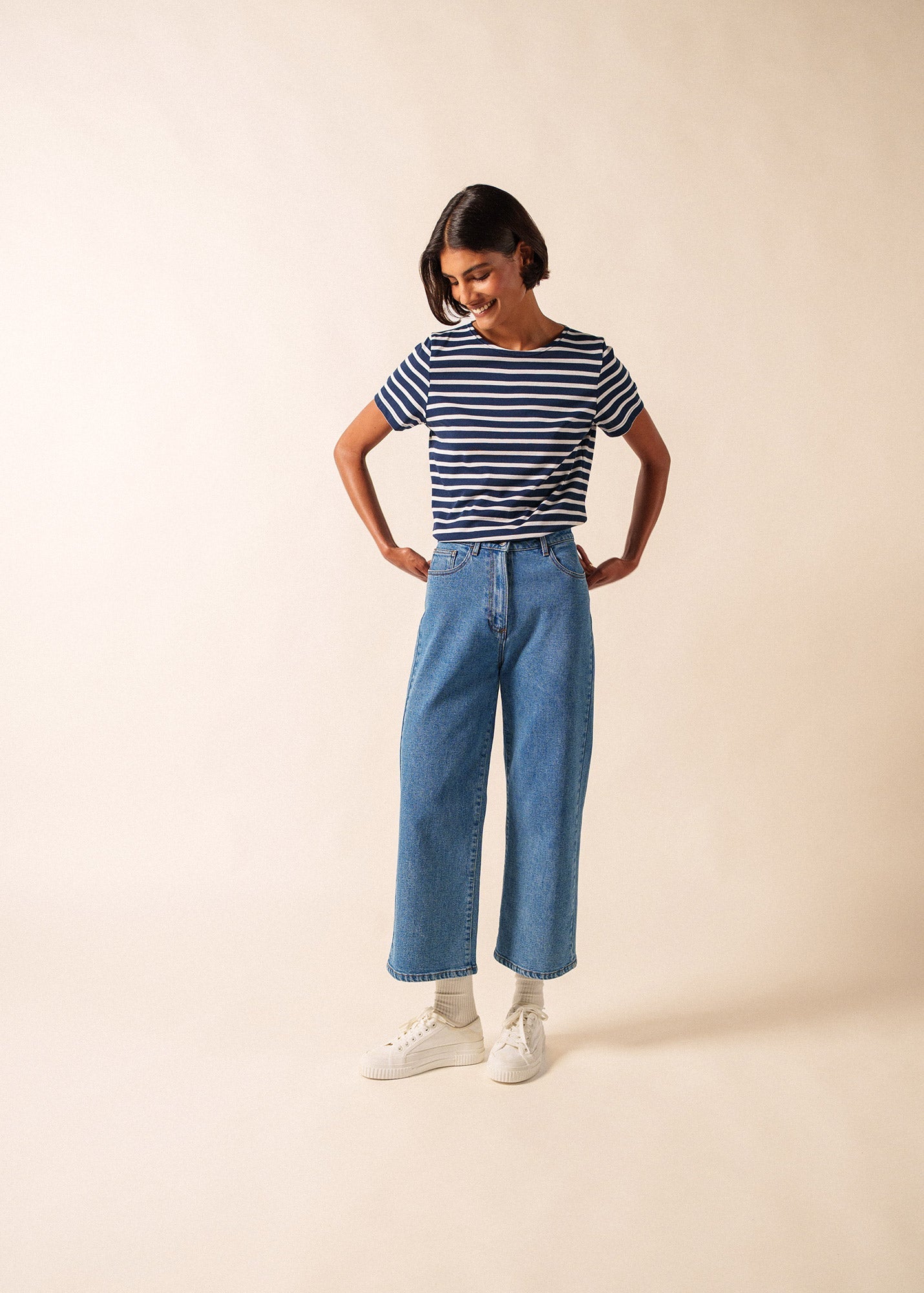Saint James ETRILLE II Nautical Striped Tee (NAVY / WHITE)
