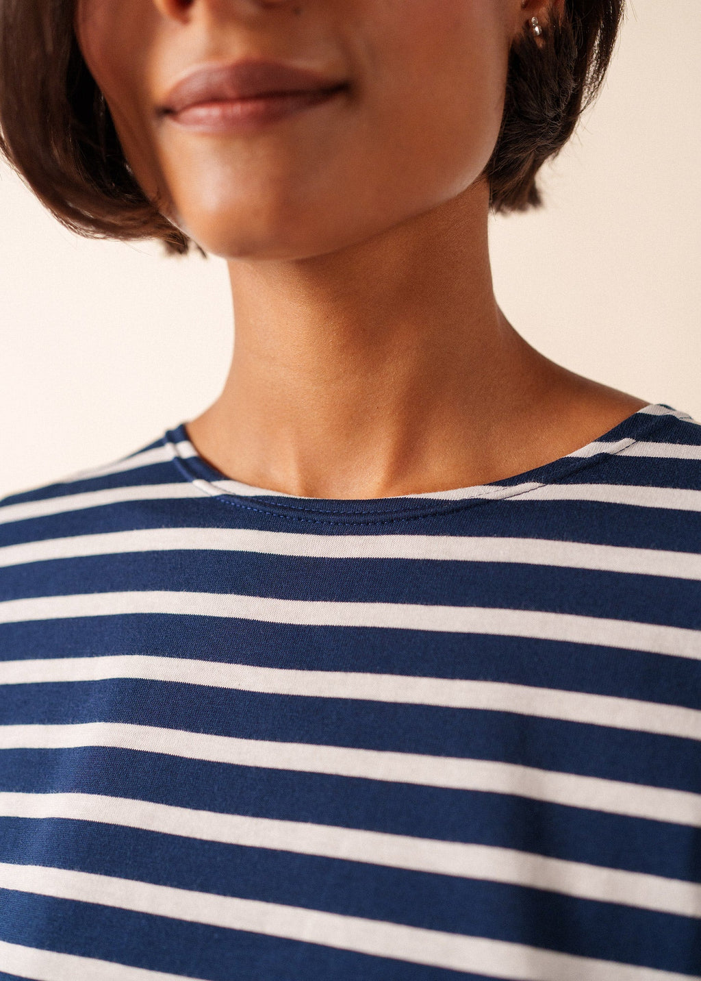 Saint James ETRILLE II Nautical Striped Tee (NAVY / WHITE)