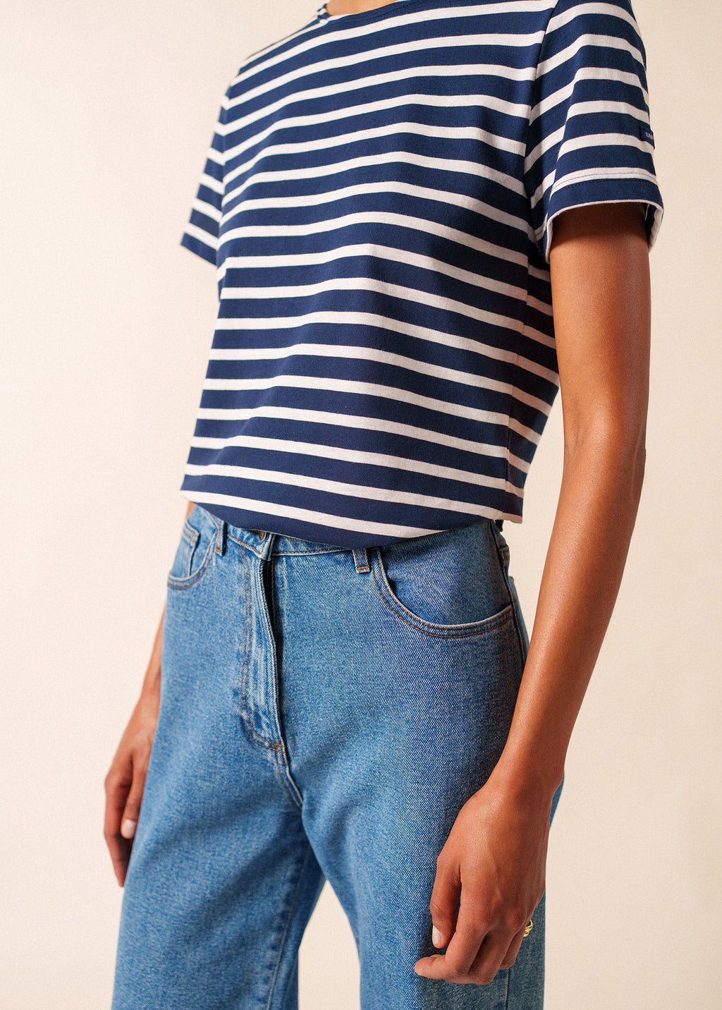 Saint James ETRILLE II Nautical Striped Tee (NAVY / WHITE)