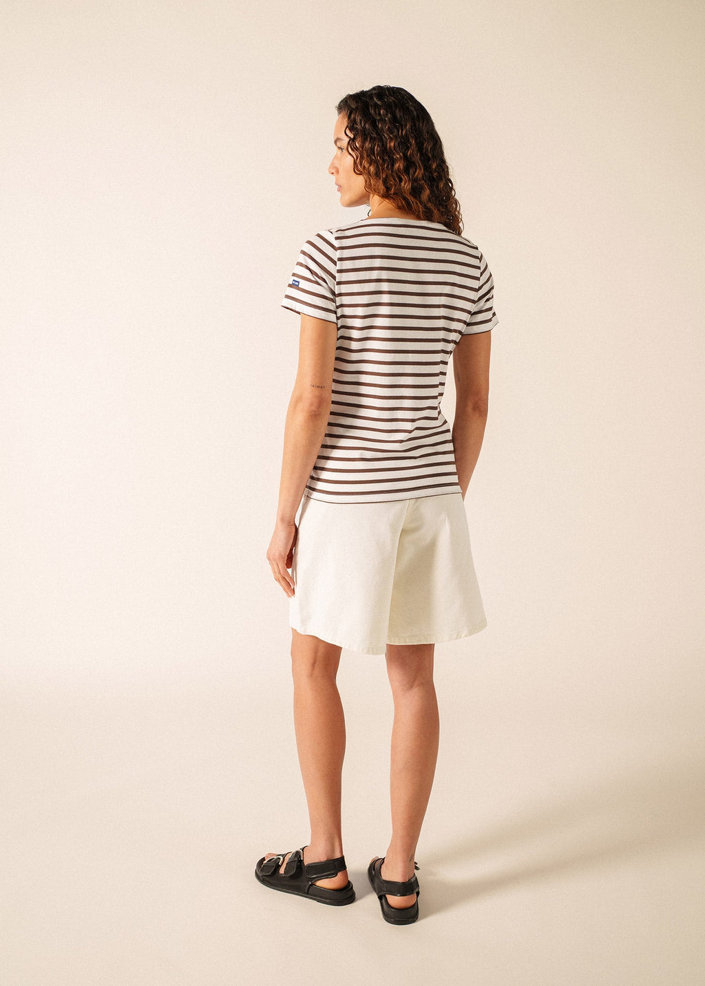 Saint James ETRILLE II Nautical Striped Tee (WHITE / CHOCOLATE)