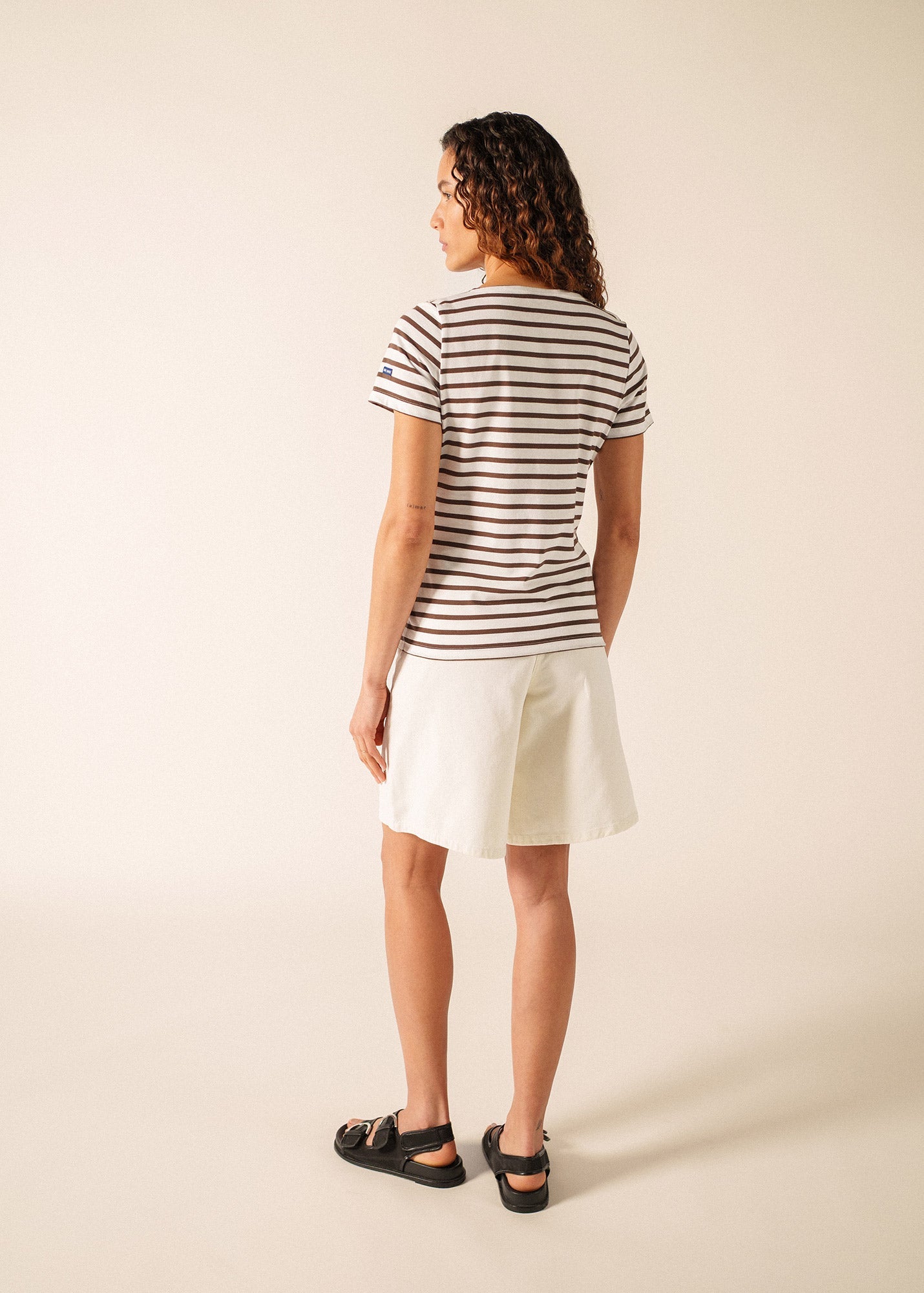 Saint James ETRILLE II Nautical Striped Tee (WHITE / CHOCOLATE)