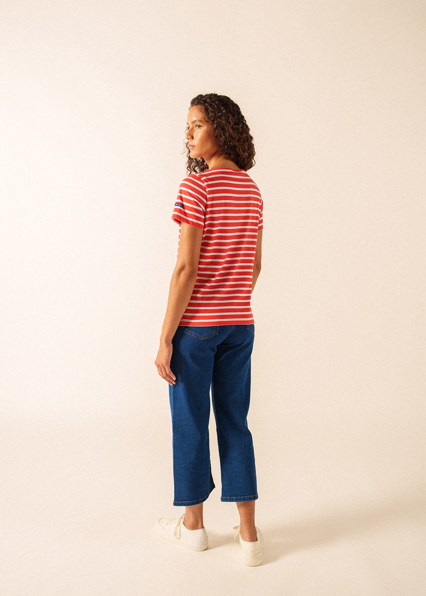 Saint James ETRILLE II Nautical Striped Tee (POPPY RED / WHITE)