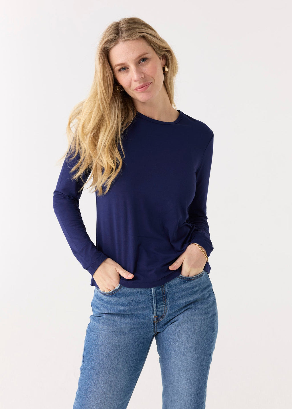 Cabana Life Bamboo Long Sleeve Top, Navy