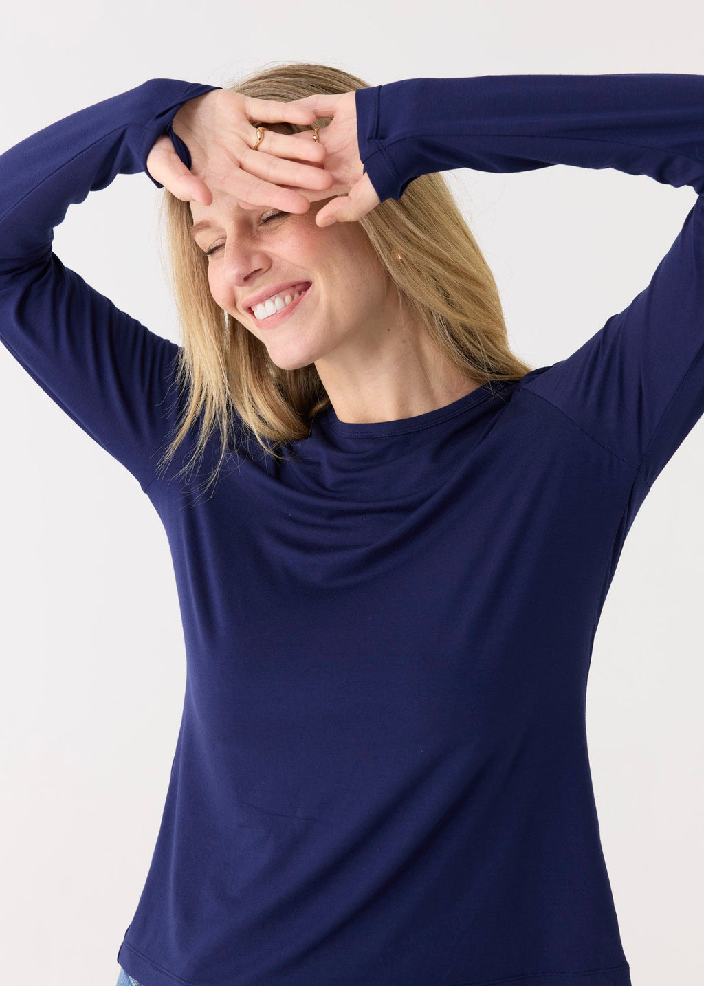 Cabana Life Bamboo Long Sleeve Top, Navy