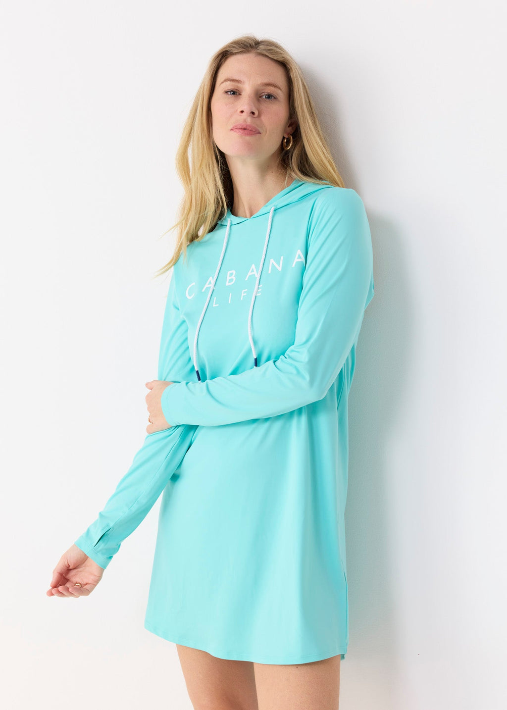 Cabana Life Hoodie Dress, Aqua