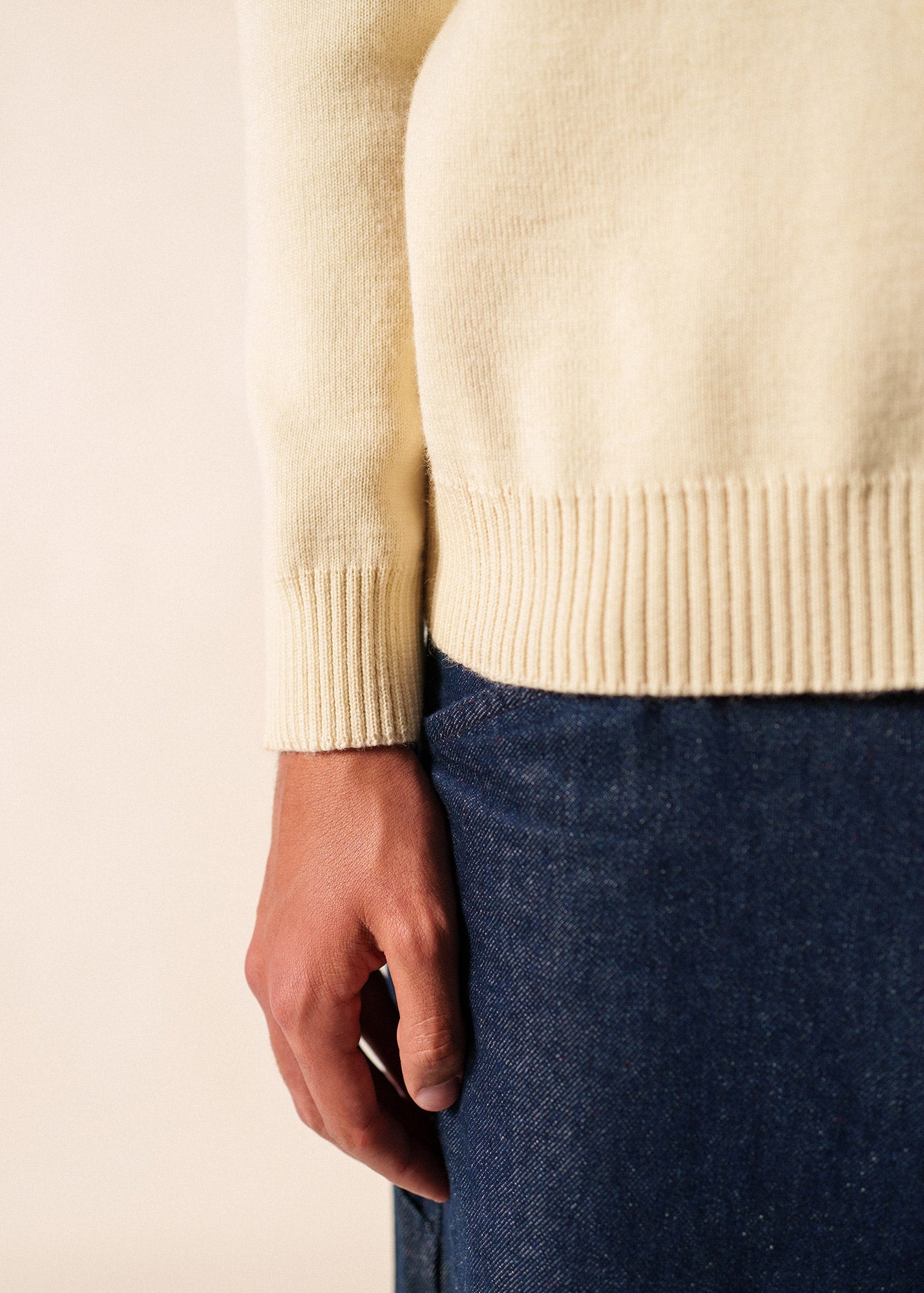 Saint James CANCALE - Wool Fisherman Sweater with Button Shoulder | Loose Fit (ECRU)