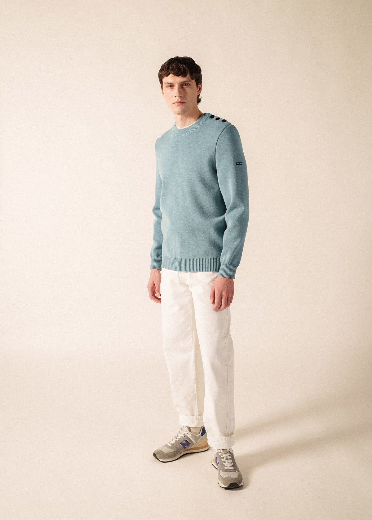 Saint James CANCALE Fisherman Sweater (LIGHT COASTAL BLUE)