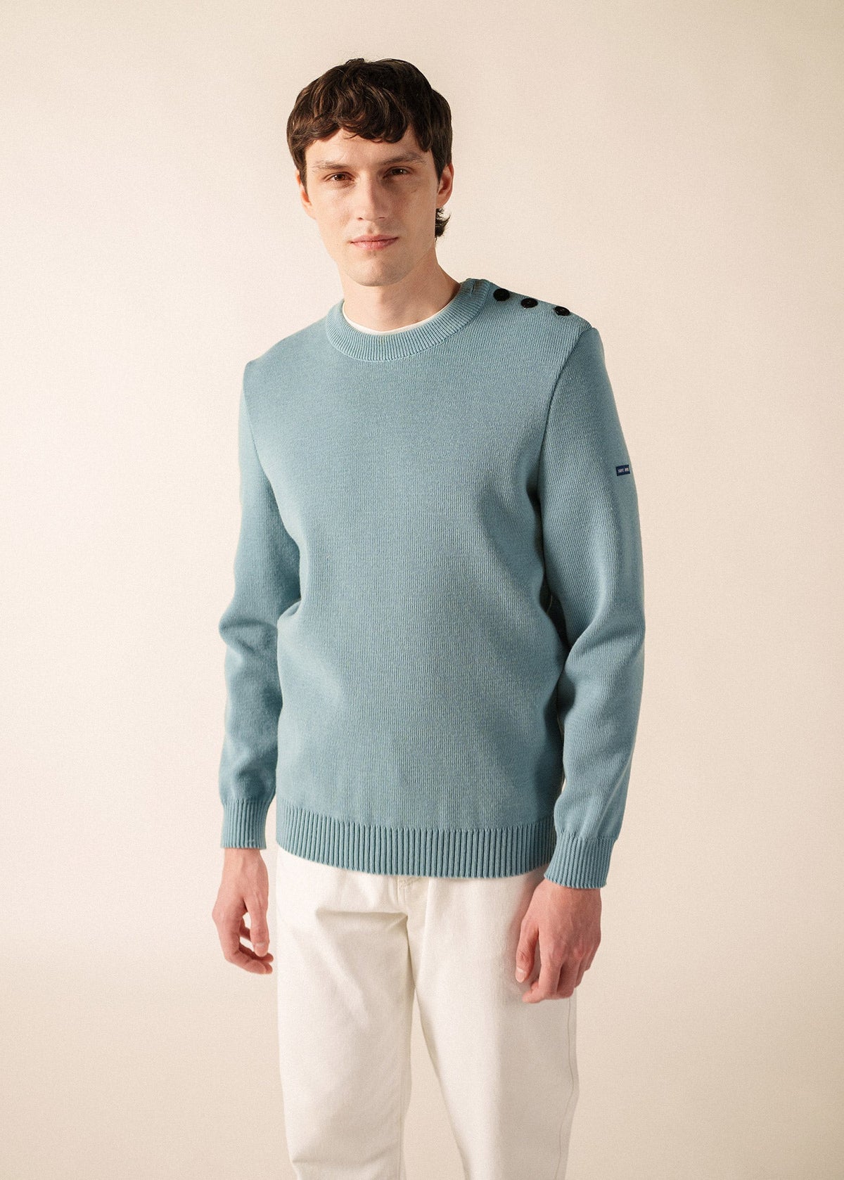 Saint James CANCALE Fisherman Sweater (LIGHT COASTAL BLUE)