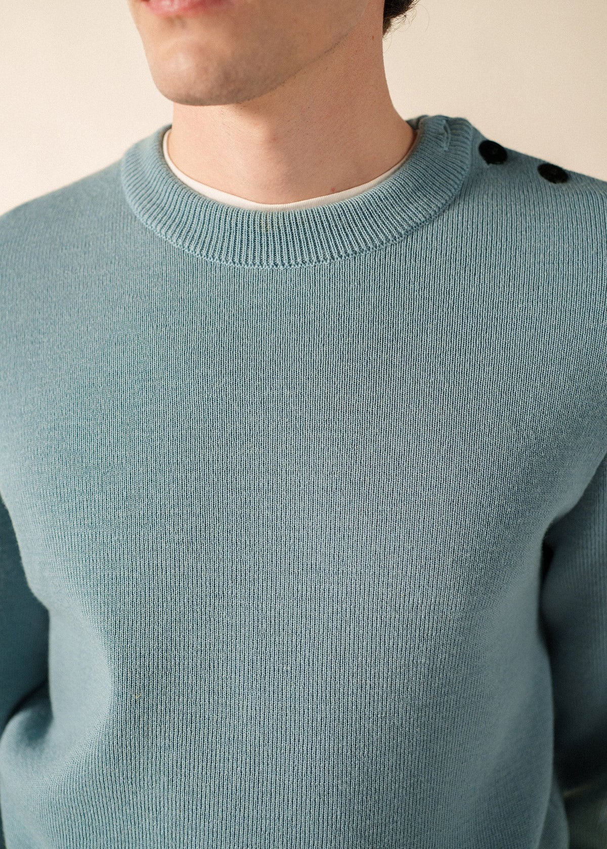 Saint James CANCALE Fisherman Sweater (LIGHT COASTAL BLUE)