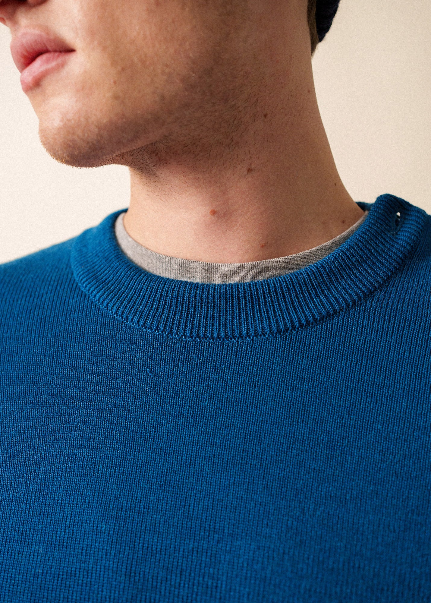 Saint James CANCALE - Wool Fisherman Sweater with Button Shoulder | Loose Fit (DEEP TEAL)