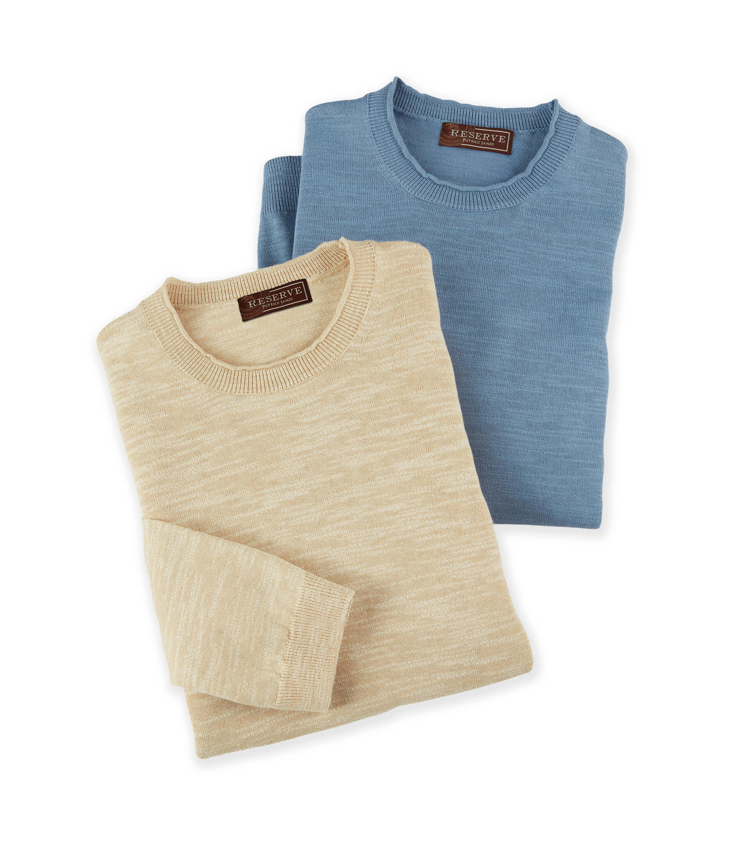 Reserve Long Sleeve Solid Slub Knit Crew Tee