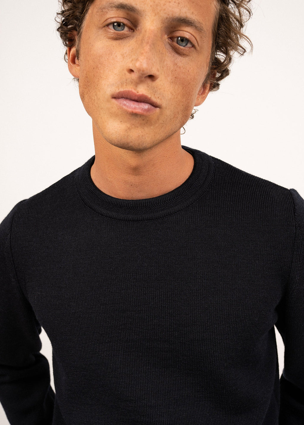 Saint James LOCRONAN III - Crew Neck Sweater for Men | Straight Fit (NAVY)