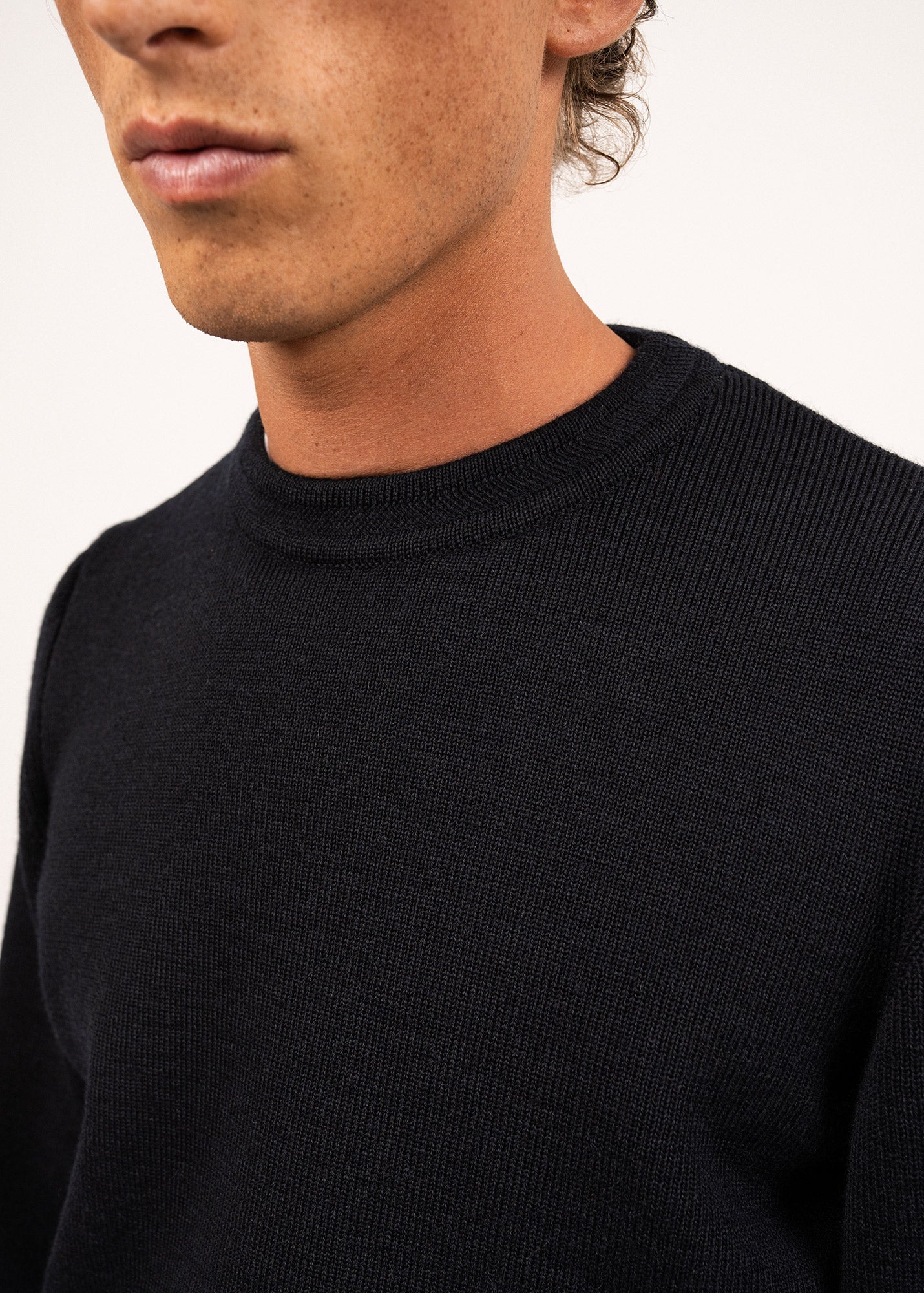 Saint James Locronan Iii Crew Neck Sweater For Men Straight Fit Navy