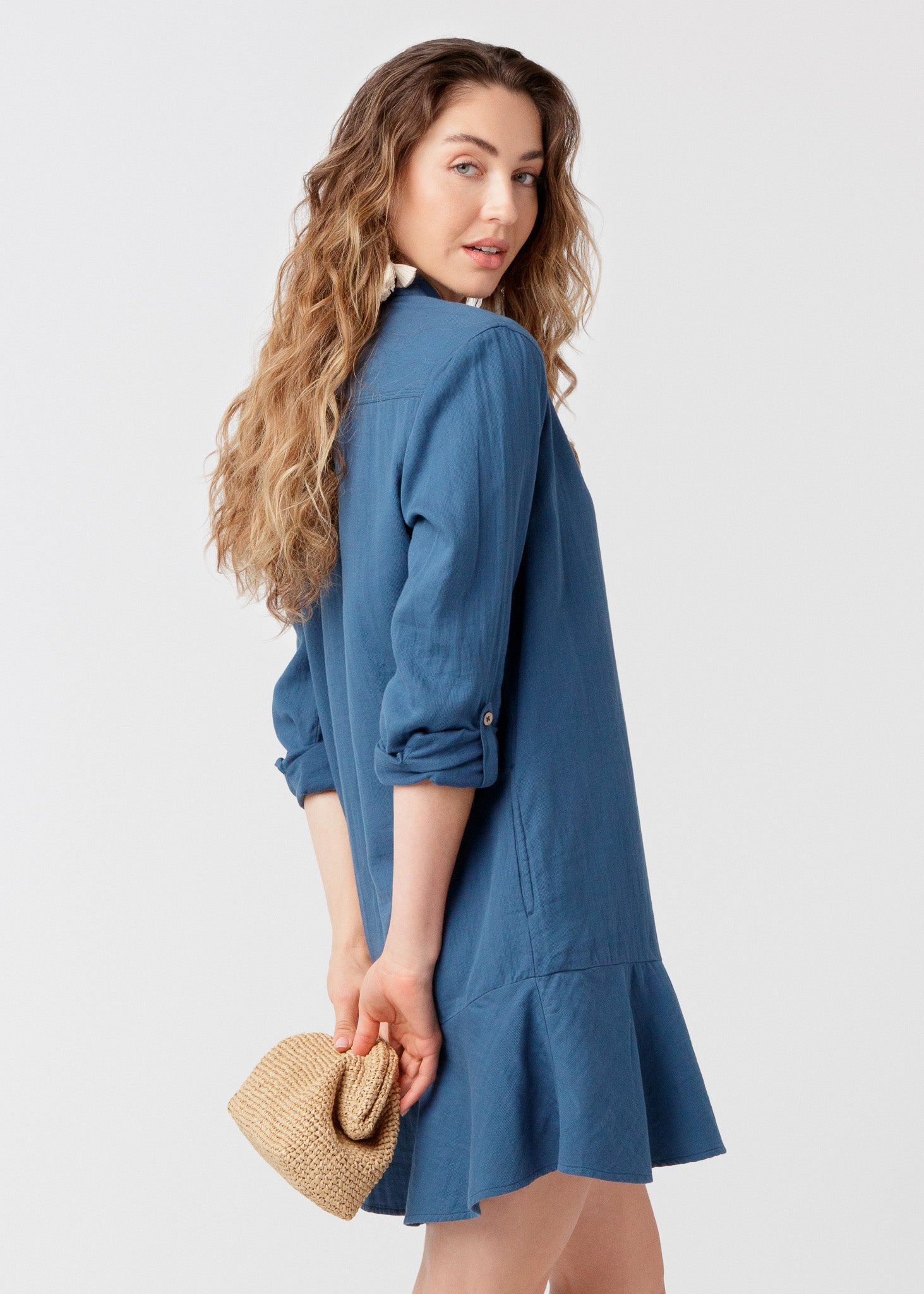 Cabana Life Harbor Gauze Button Front Shirt Dress