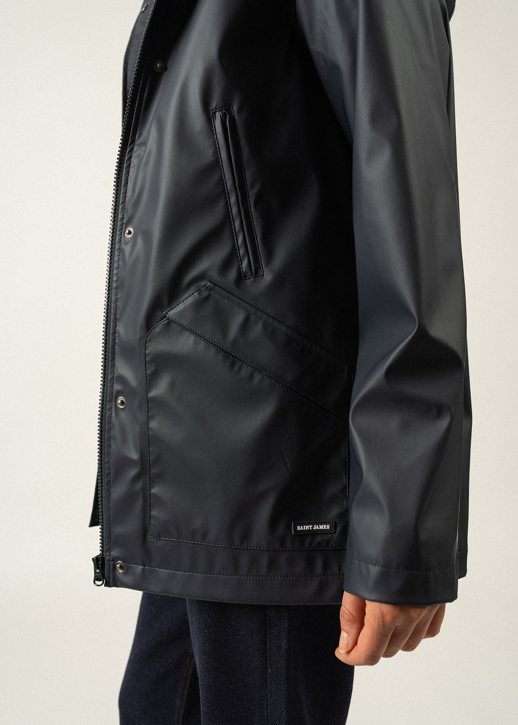 Saint James ST MORGANE - Waterproof Raincoat with Hood (NAVY)