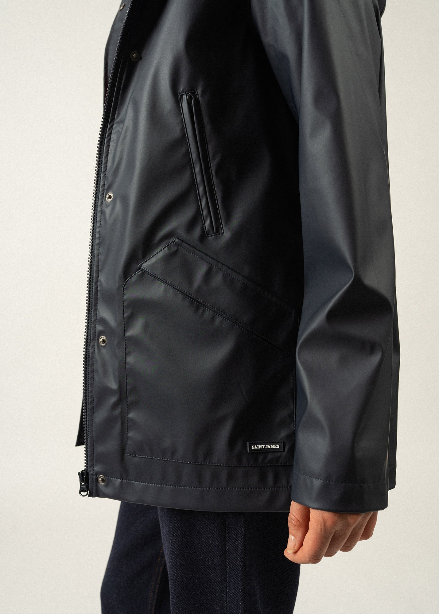 Saint James ST MORGANE - Waterproof Raincoat with Hood (NAVY)