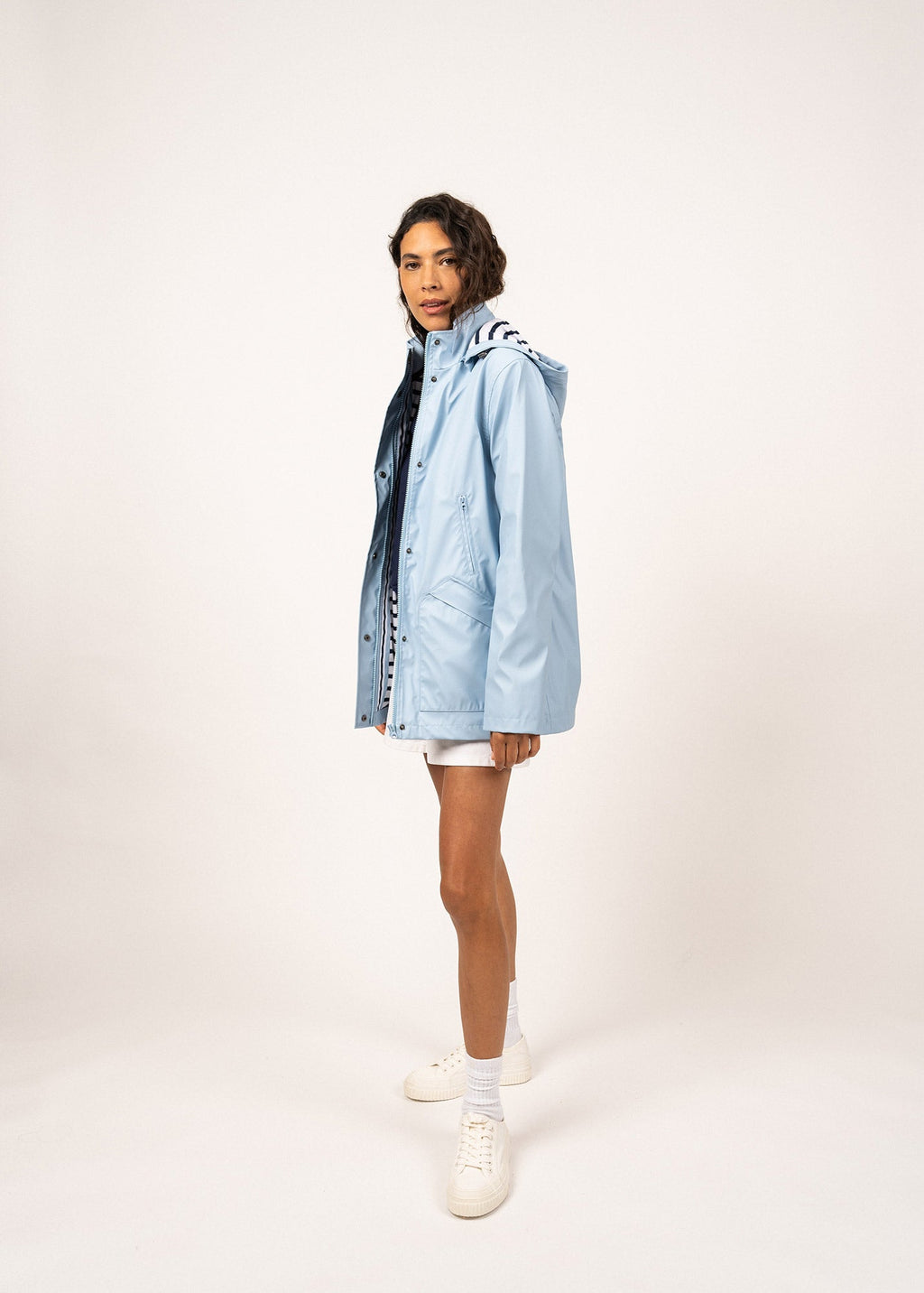 Saint James ST MORGANE - Waterproof Raincoat with Hood (LIGHT BLUE)