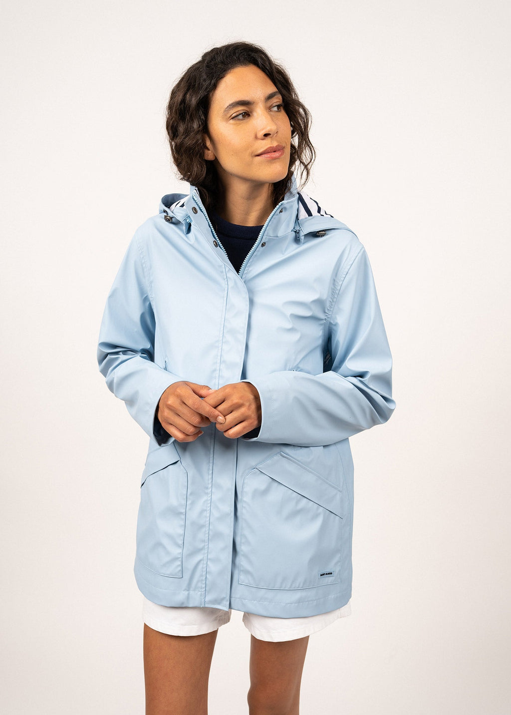Saint James ST MORGANE - Waterproof Raincoat with Hood (LIGHT BLUE)