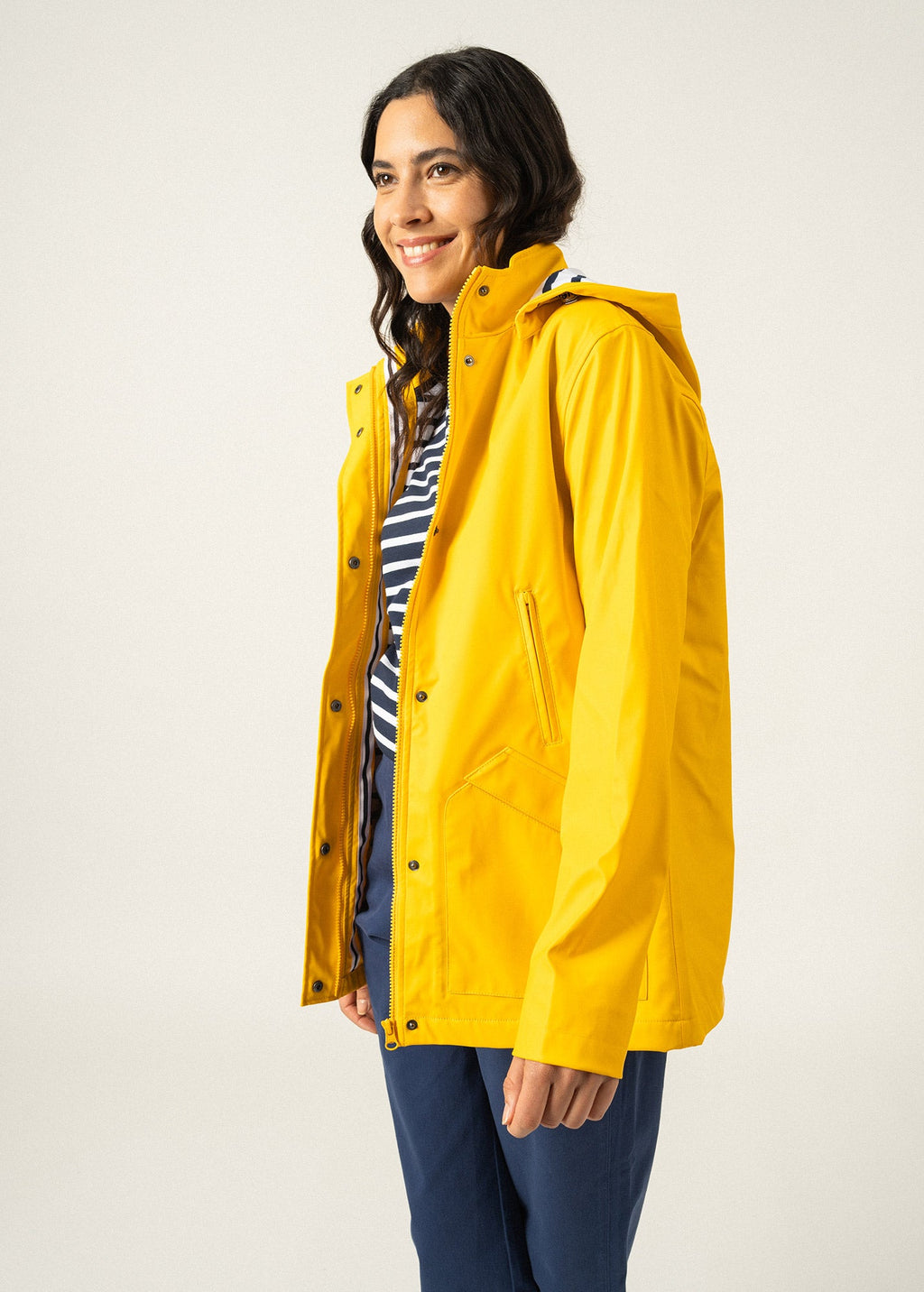Saint James ST MORGANE - Waterproof Raincoat with Hood (YELLOW)