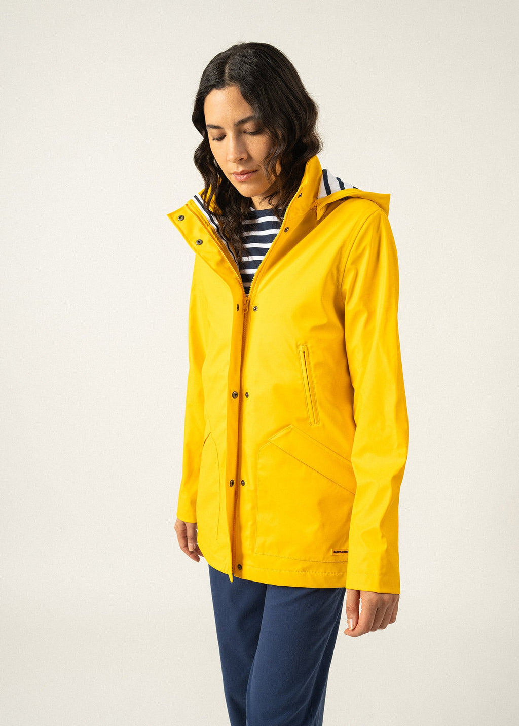 Saint James ST MORGANE - Waterproof Raincoat with Hood (YELLOW)