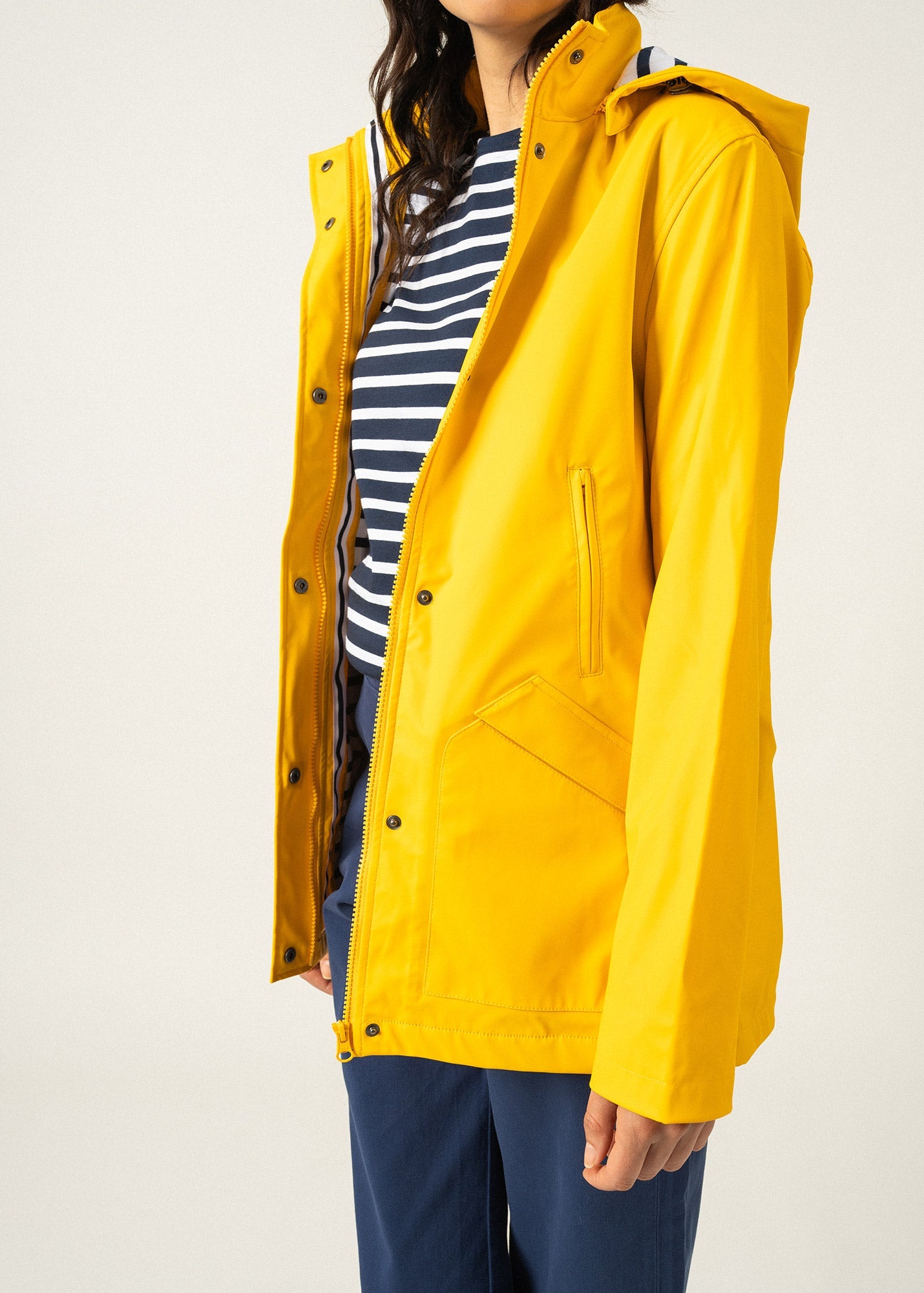 Saint James ST MORGANE - Waterproof Raincoat with Hood (YELLOW)
