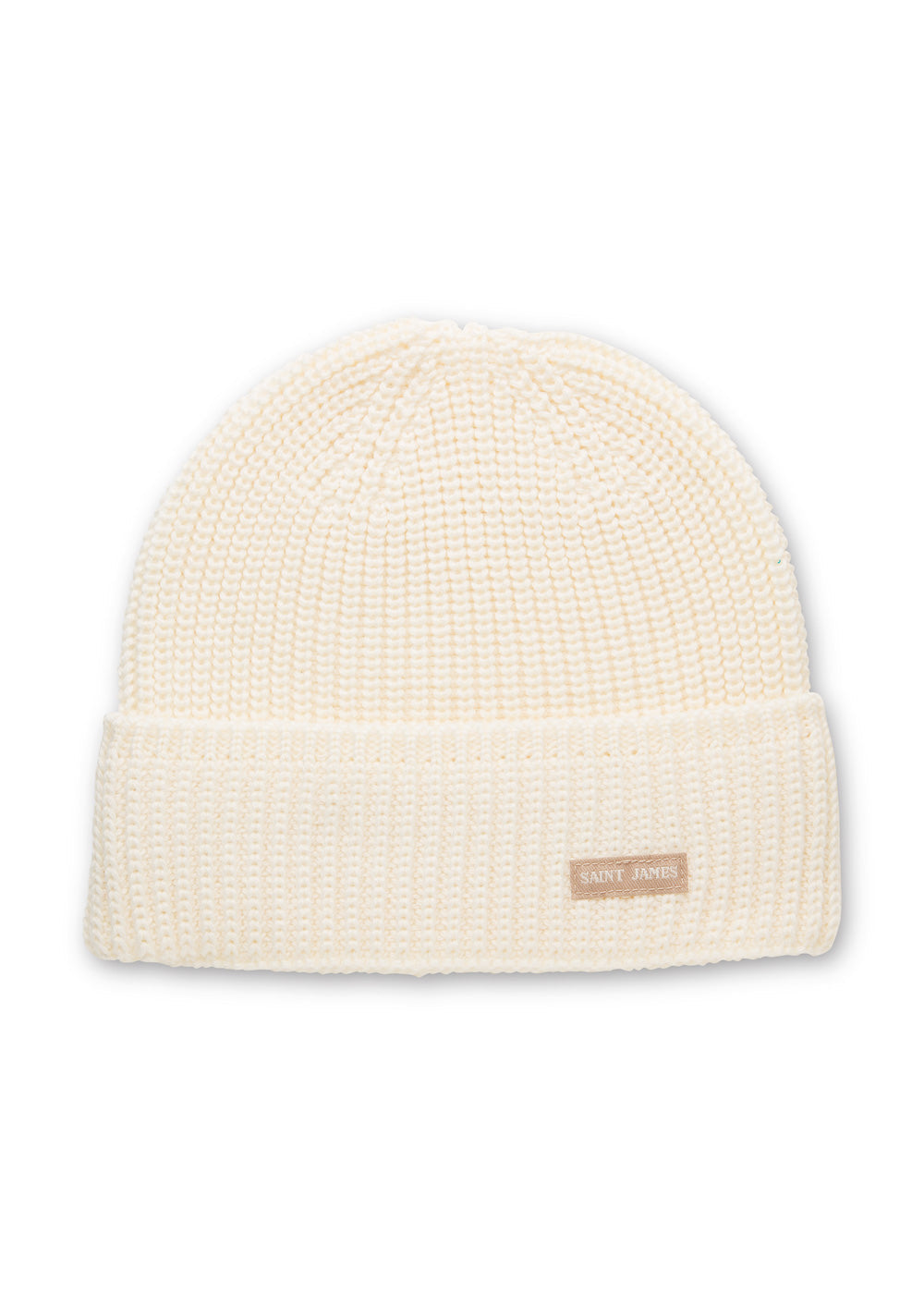 Saint James Canot Soft Wool Beanie In Purl Knit Ivory