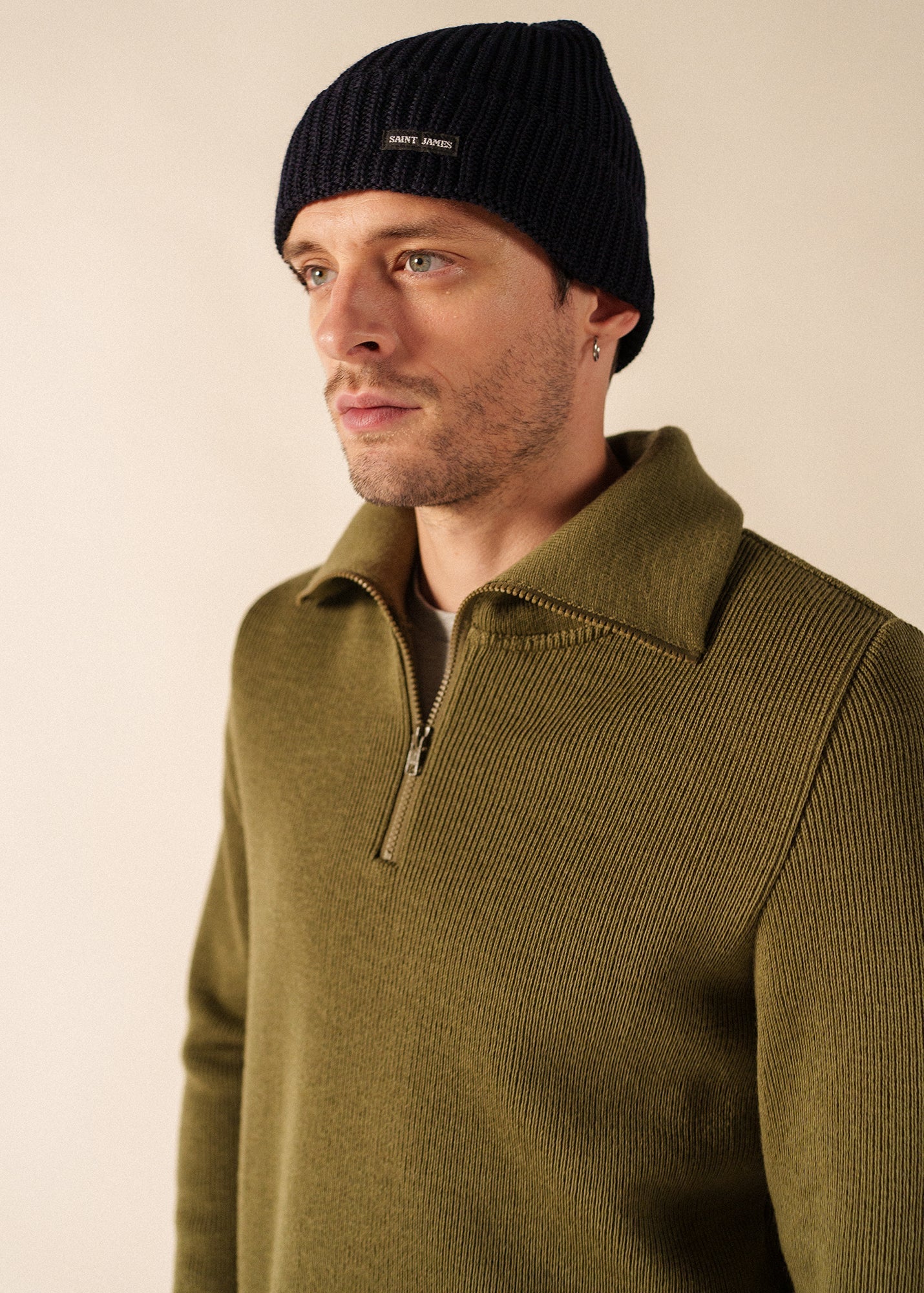 Saint James CANOT Purl Knit Beanie (NAVY)