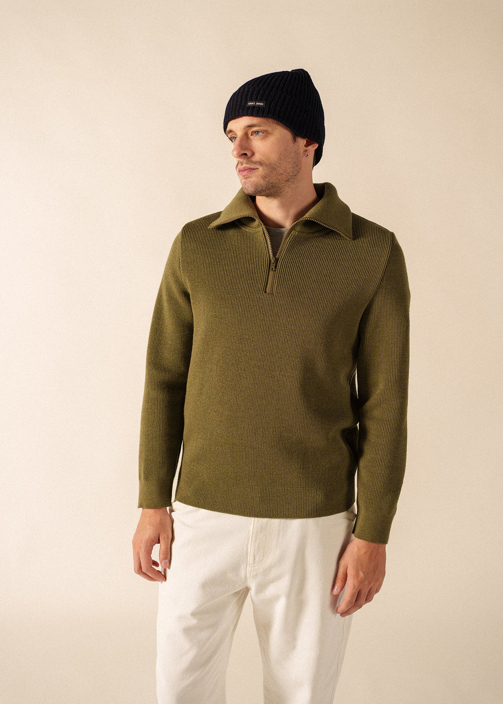 Saint James CANOT Purl Knit Beanie (NAVY)