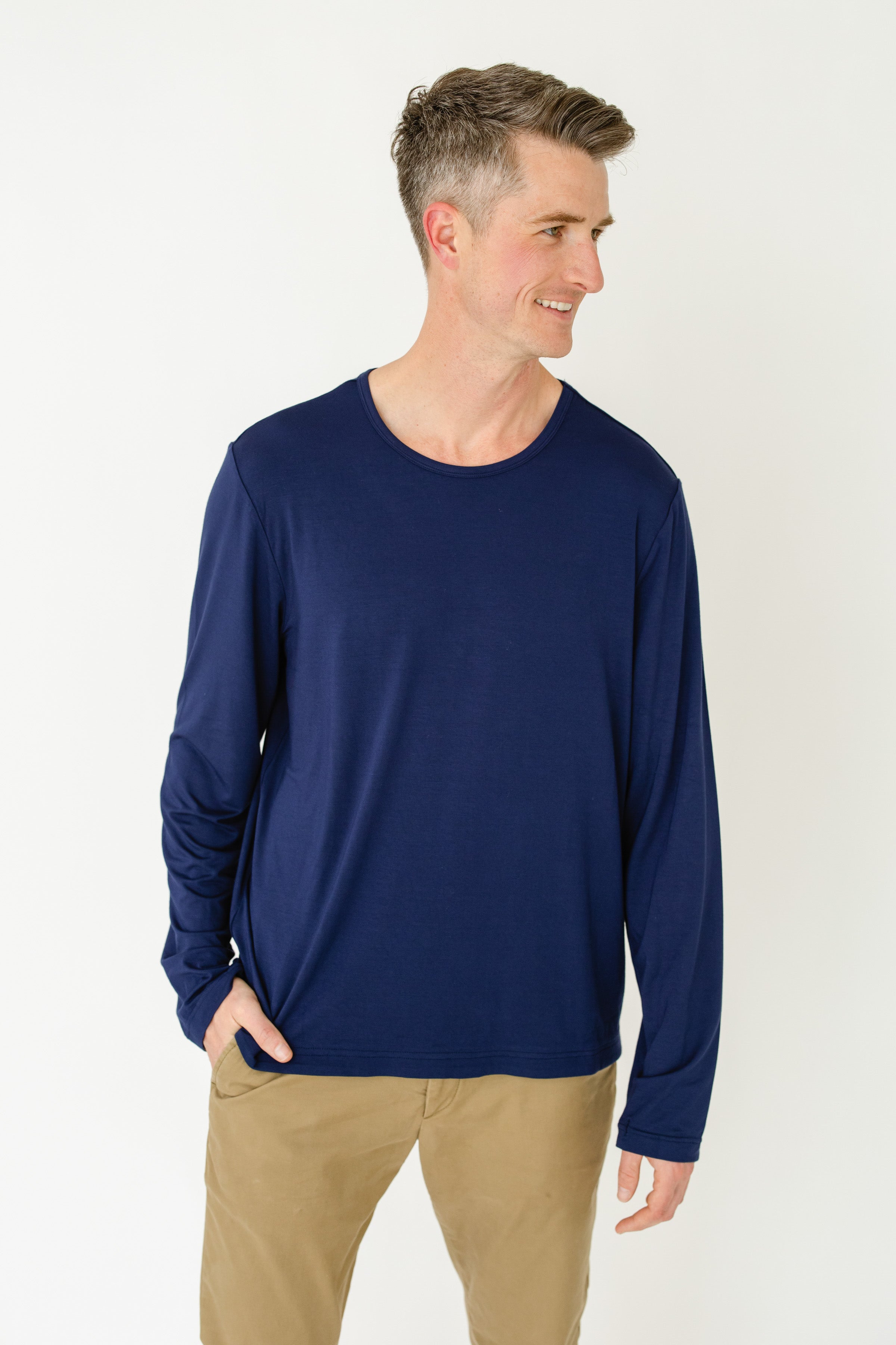 Cabana Life Bamboo Long Sleeve Sun Shirt, Navy